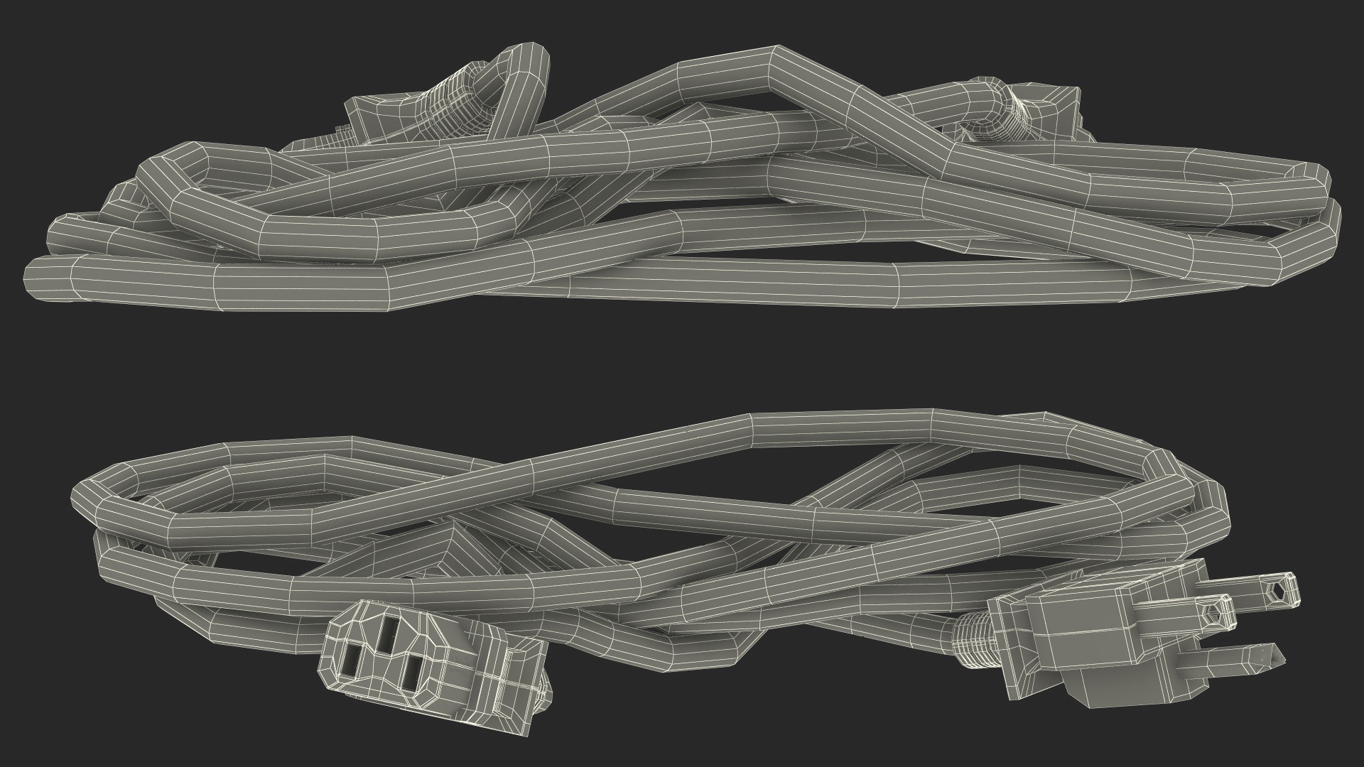 Power Cable with Plugs 3D