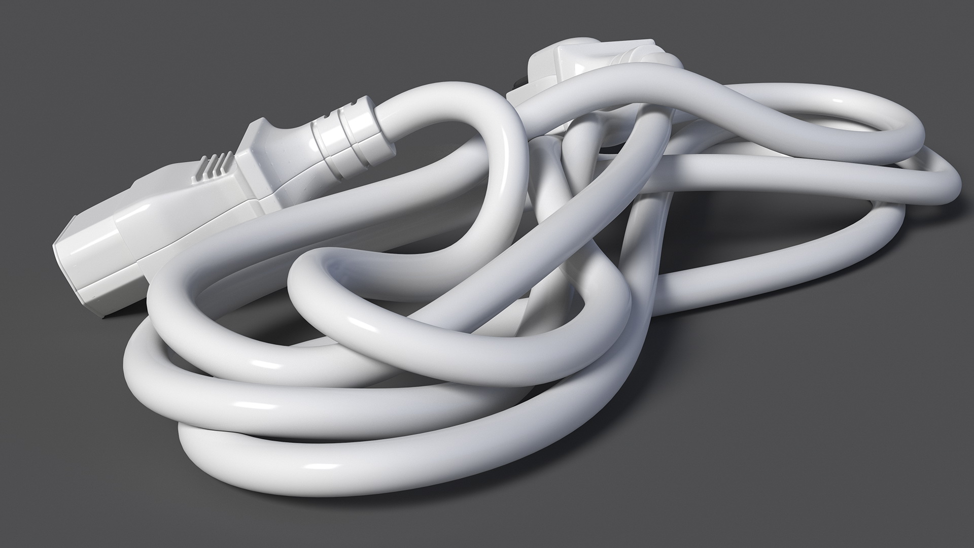 Power Cable with Plugs 3D