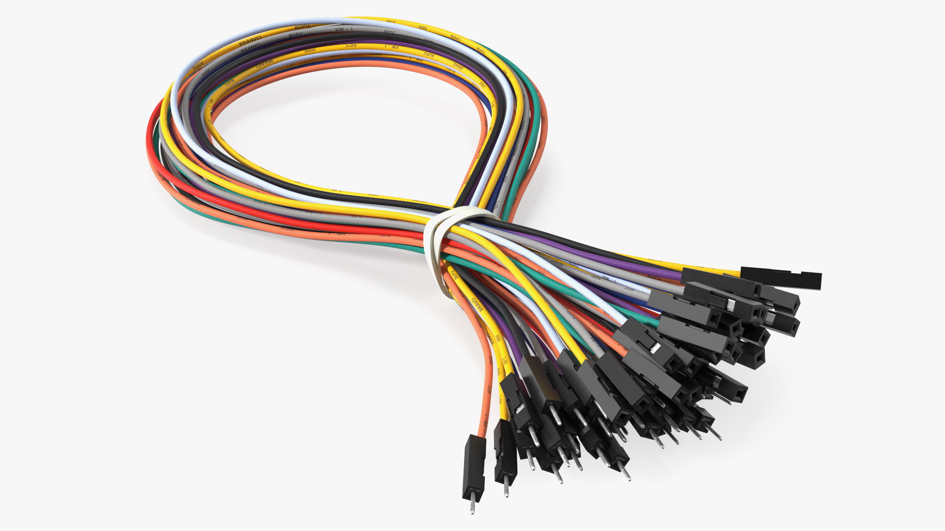 Jumper Wires Looped Multicolored 3D