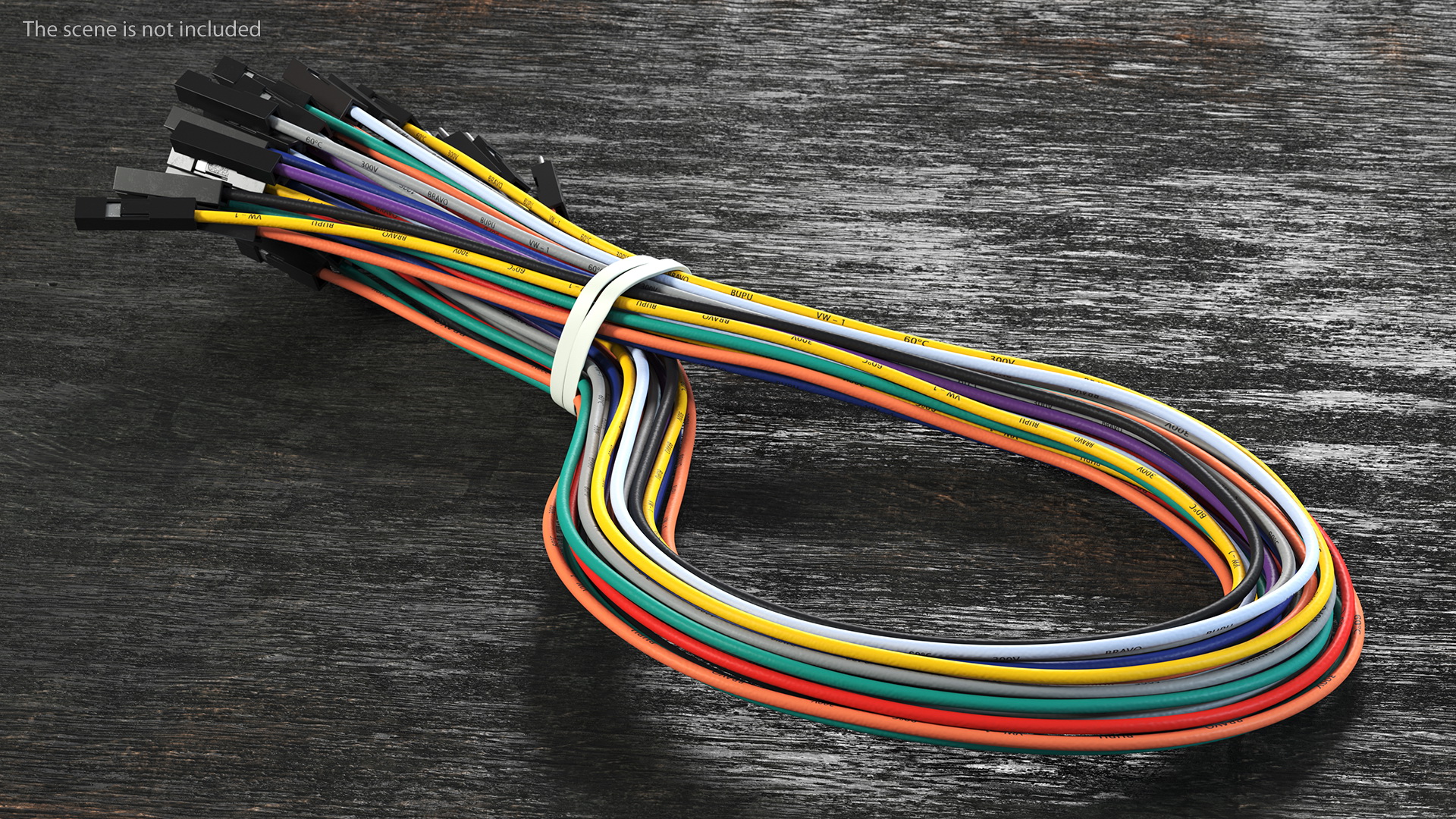 Jumper Wires Looped Multicolored 3D