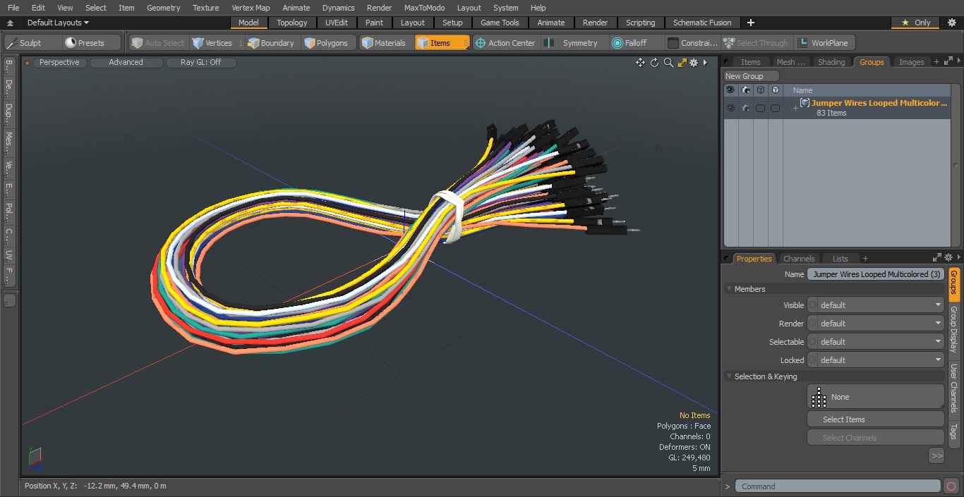 Jumper Wires Looped Multicolored 3D