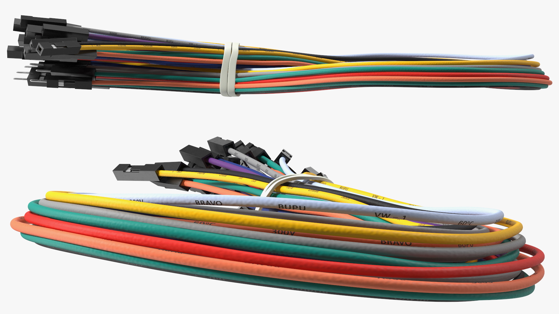 Jumper Wires Looped Multicolored 3D