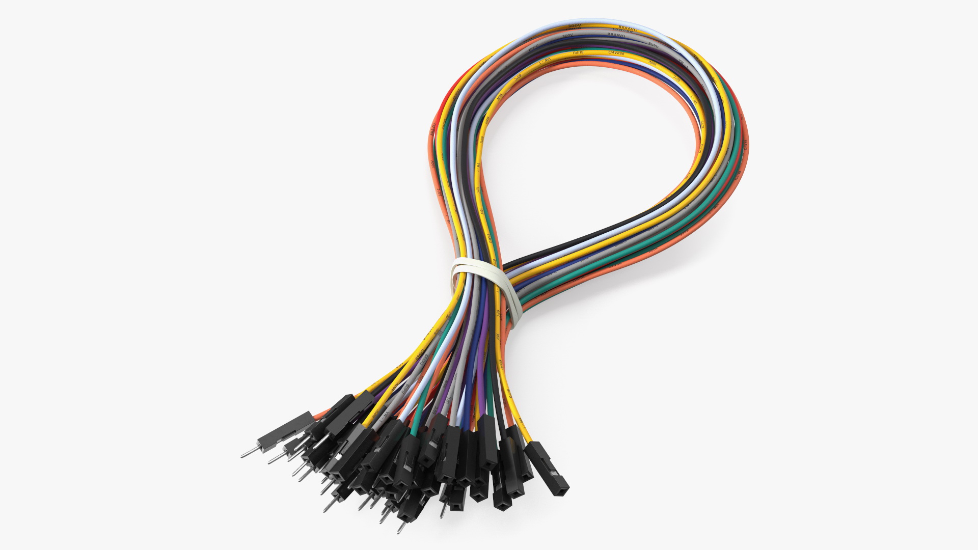 Jumper Wires Looped Multicolored 3D