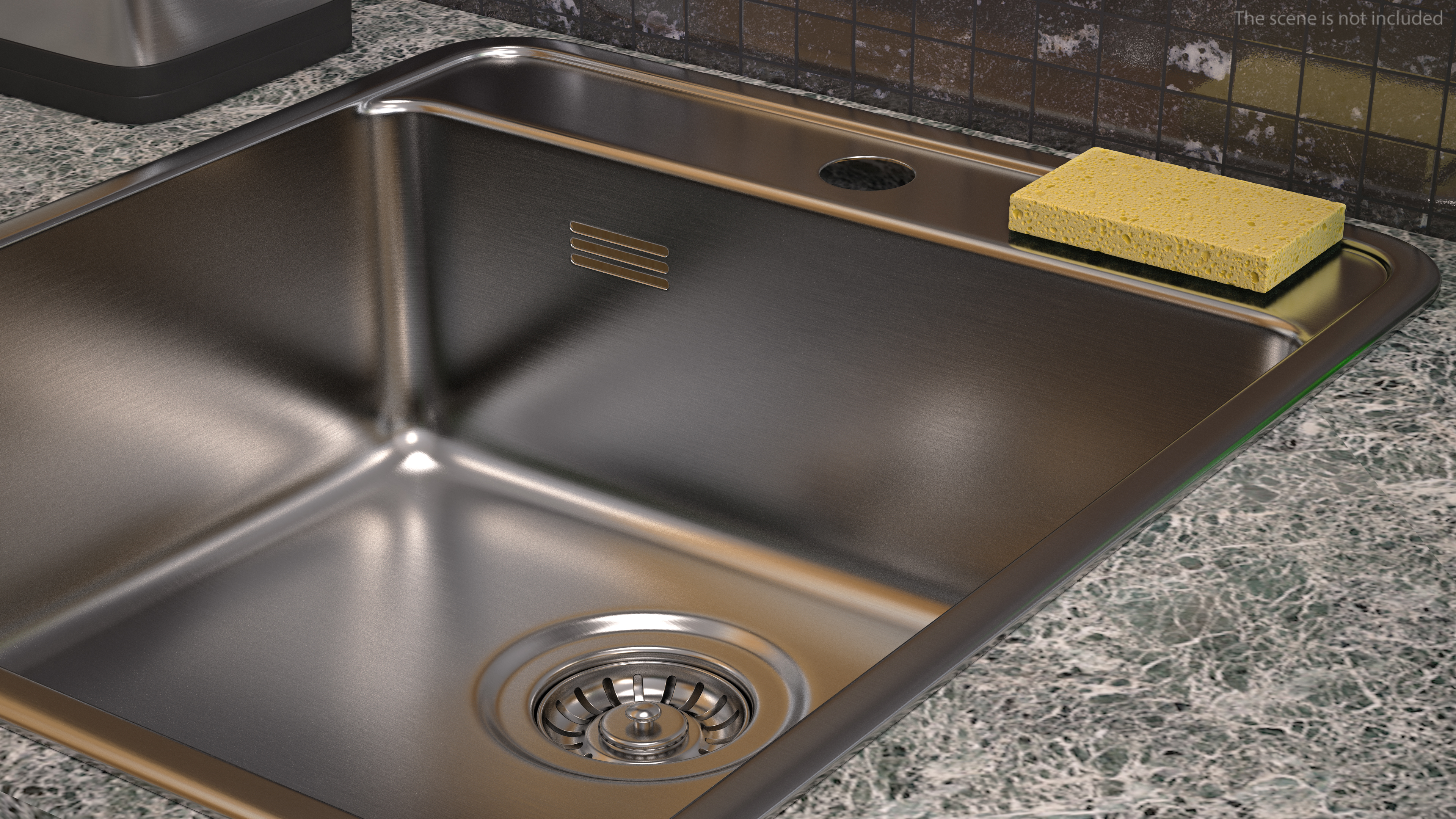 3D Single Bowl Stainless Steel Inset Sink model