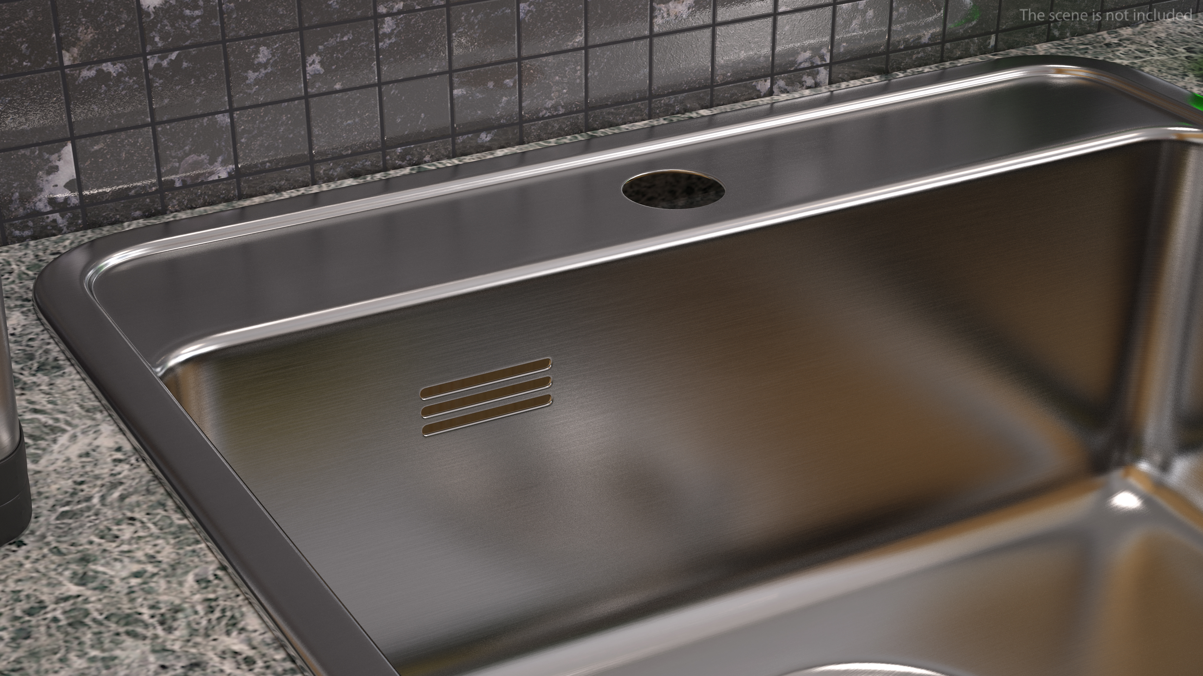 3D Single Bowl Stainless Steel Inset Sink model