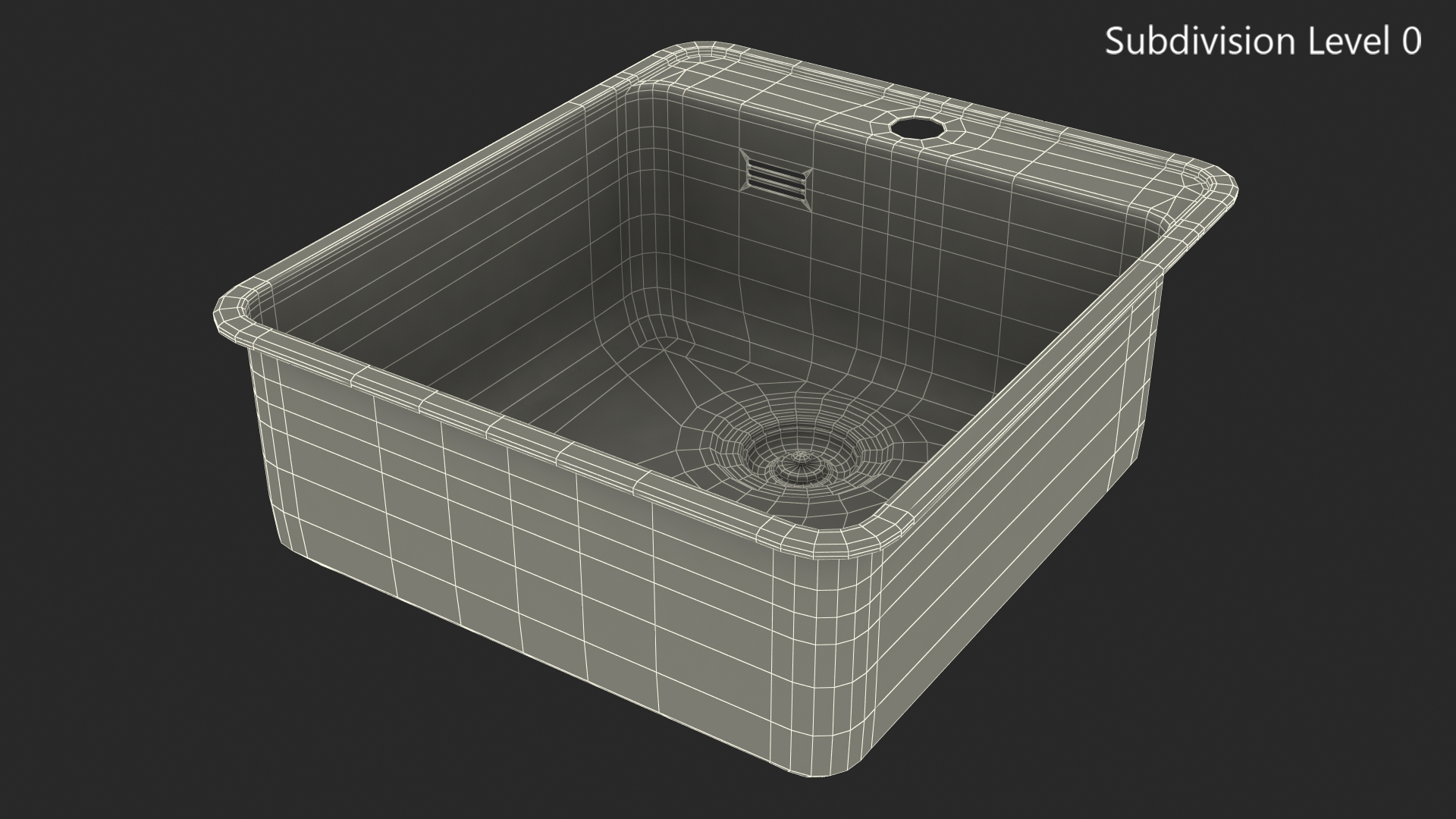 3D Single Bowl Stainless Steel Inset Sink model