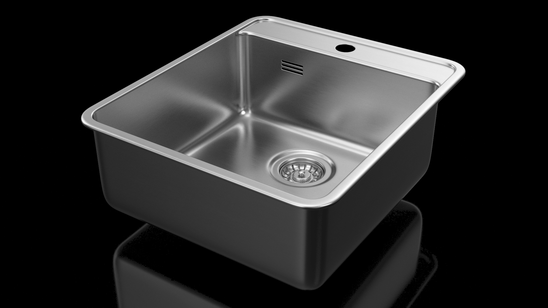 3D Single Bowl Stainless Steel Inset Sink model