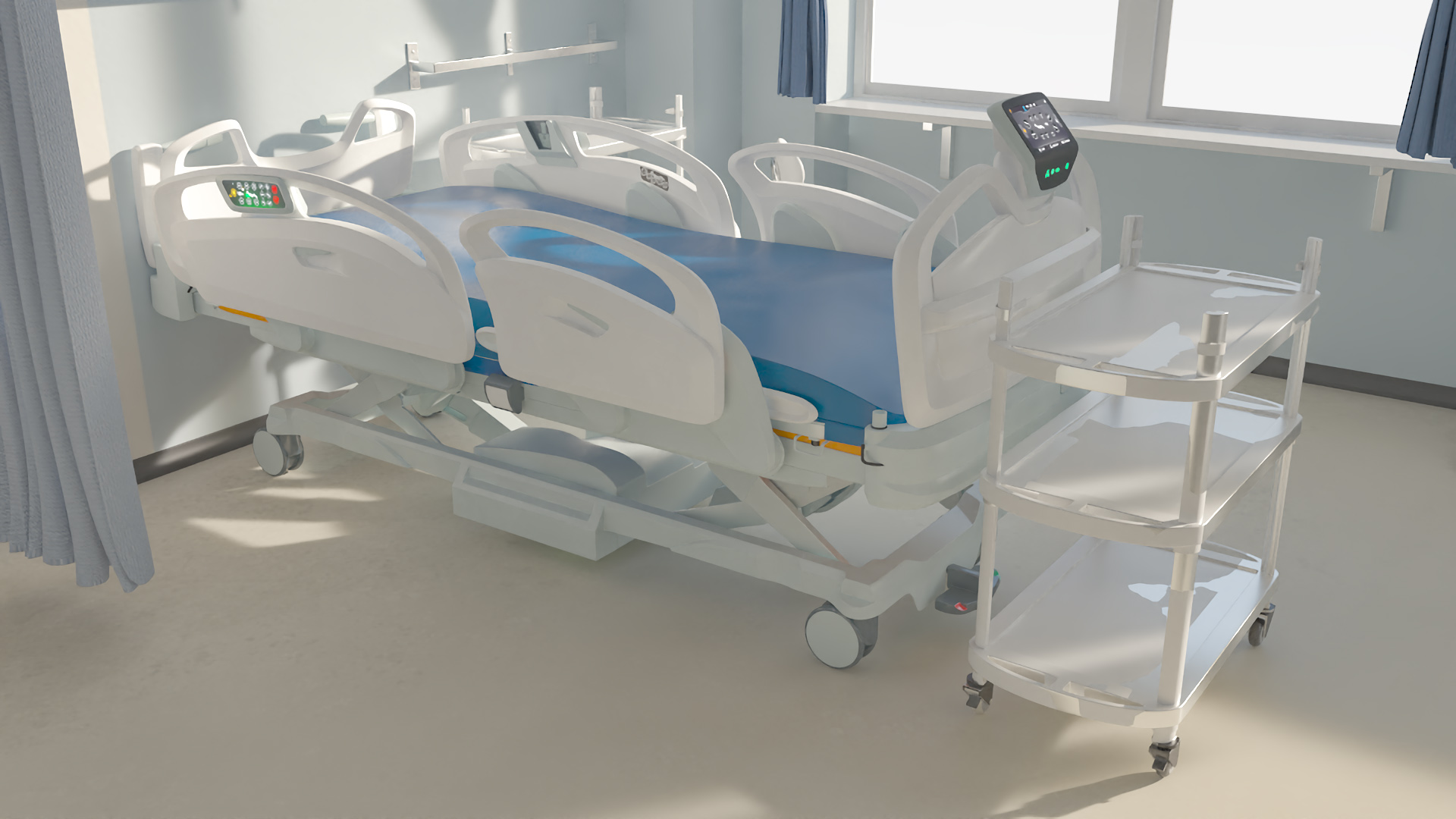 Four People Hospital Room Interior 3D model