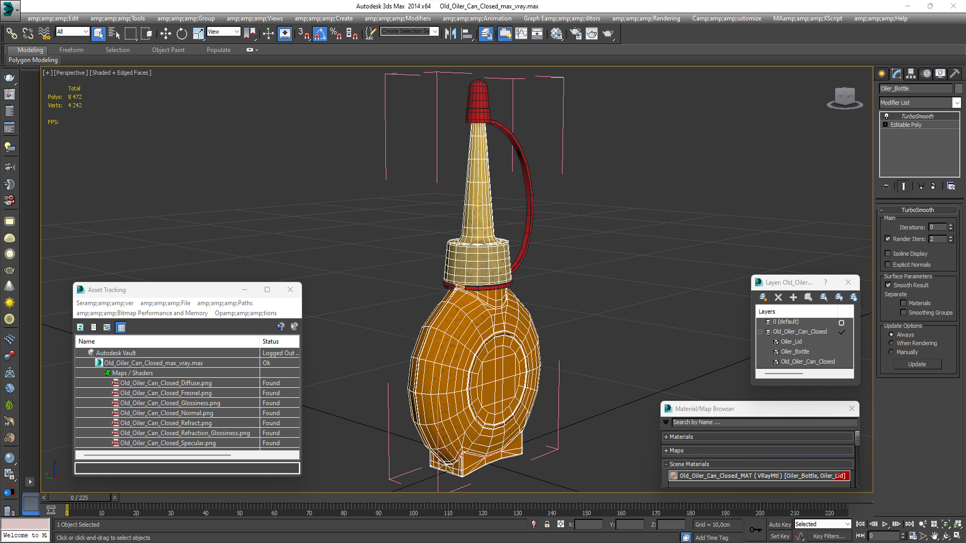 3D model Old Oiler Can Closed