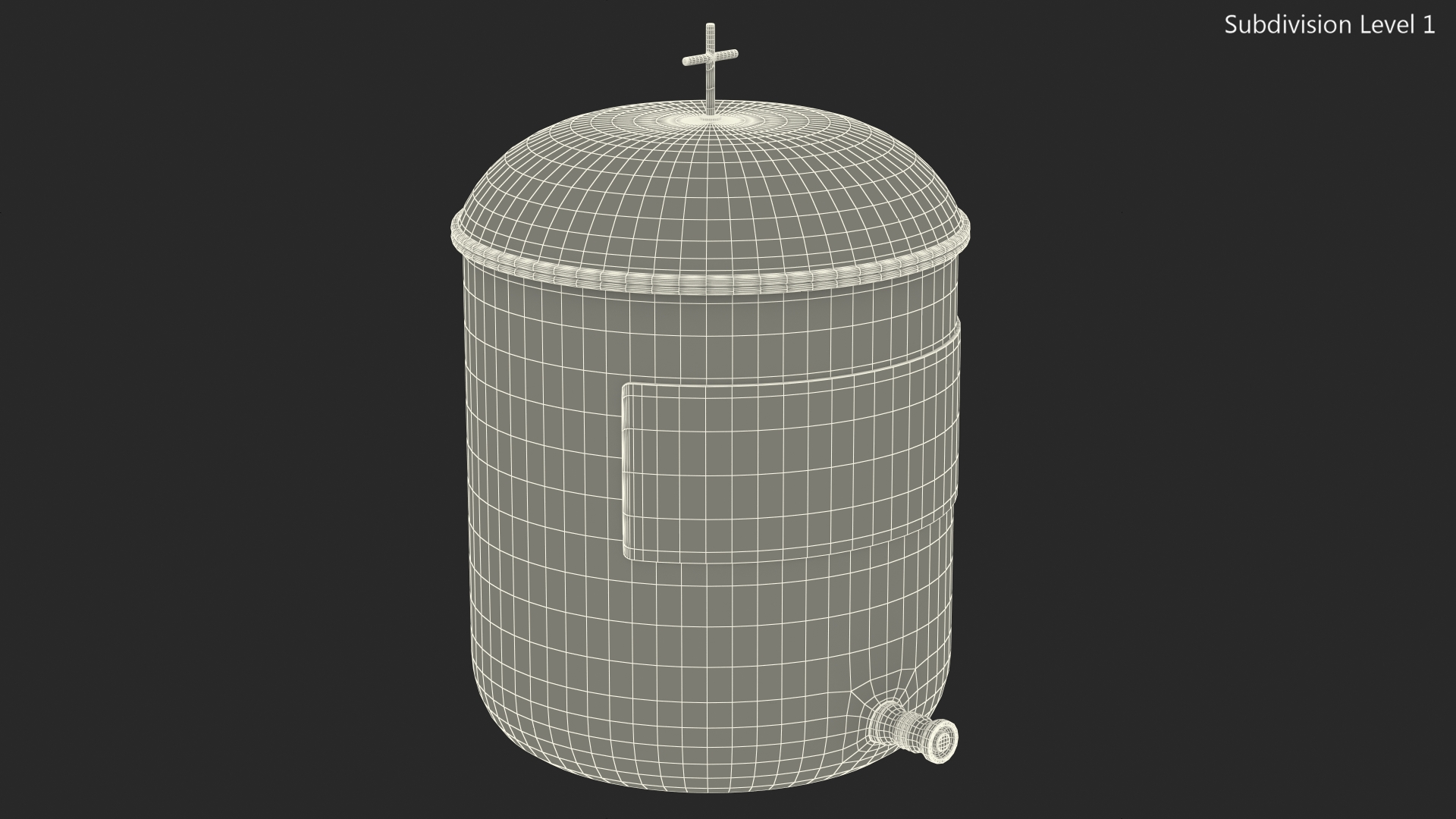 3D Holy Water Tank with Decorative Plaque model