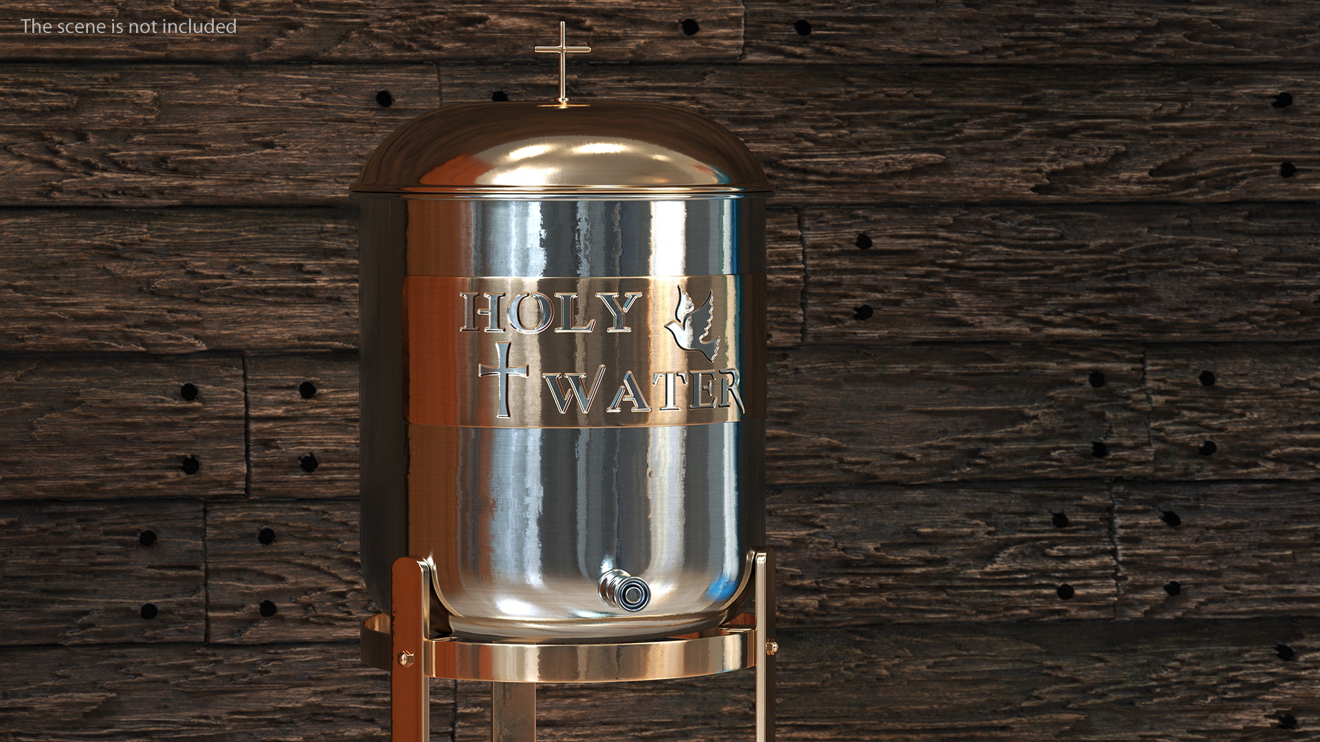 3D Holy Water Tank with Decorative Plaque model