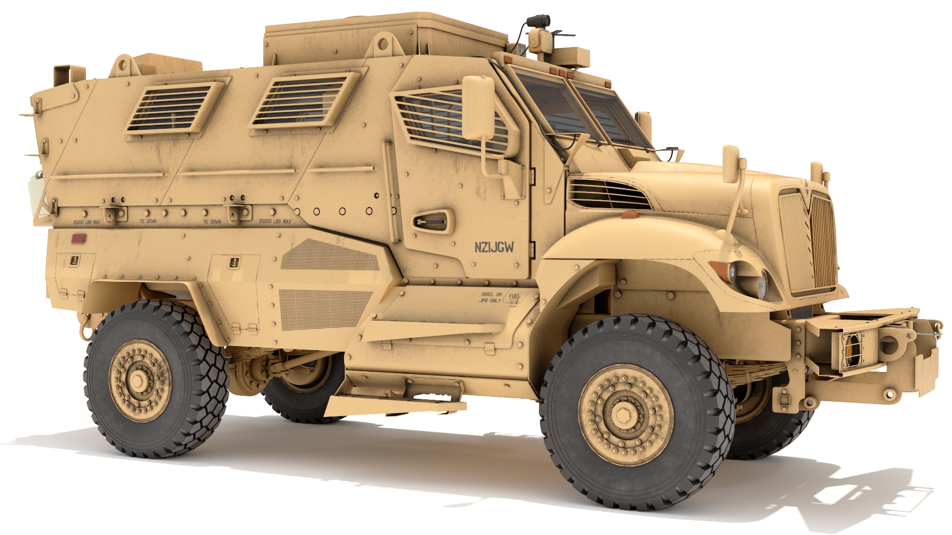 3D Military Armored Vehicle Sandy Simplified