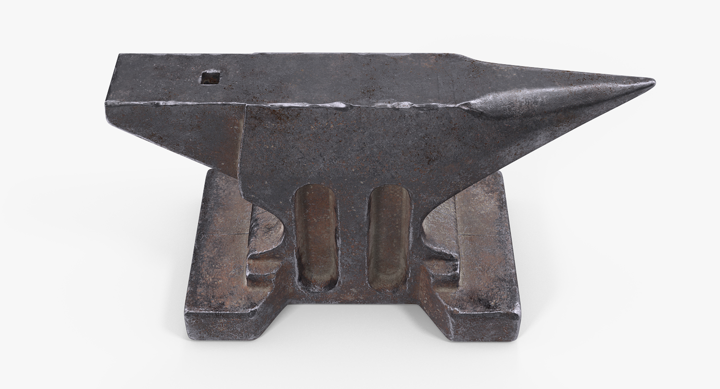 Old Used Anvil 3D model