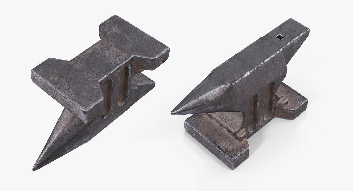 Old Used Anvil 3D model