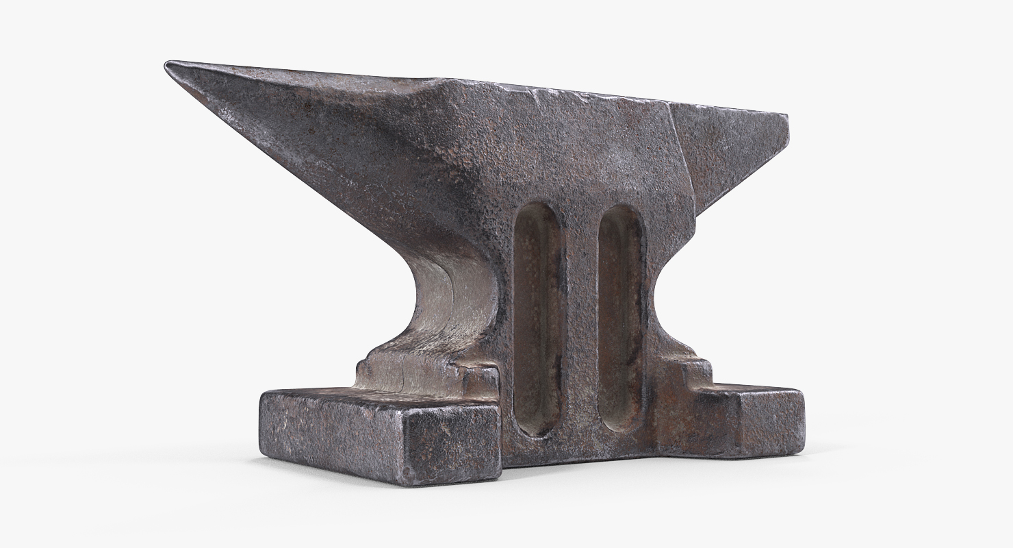 Old Used Anvil 3D model