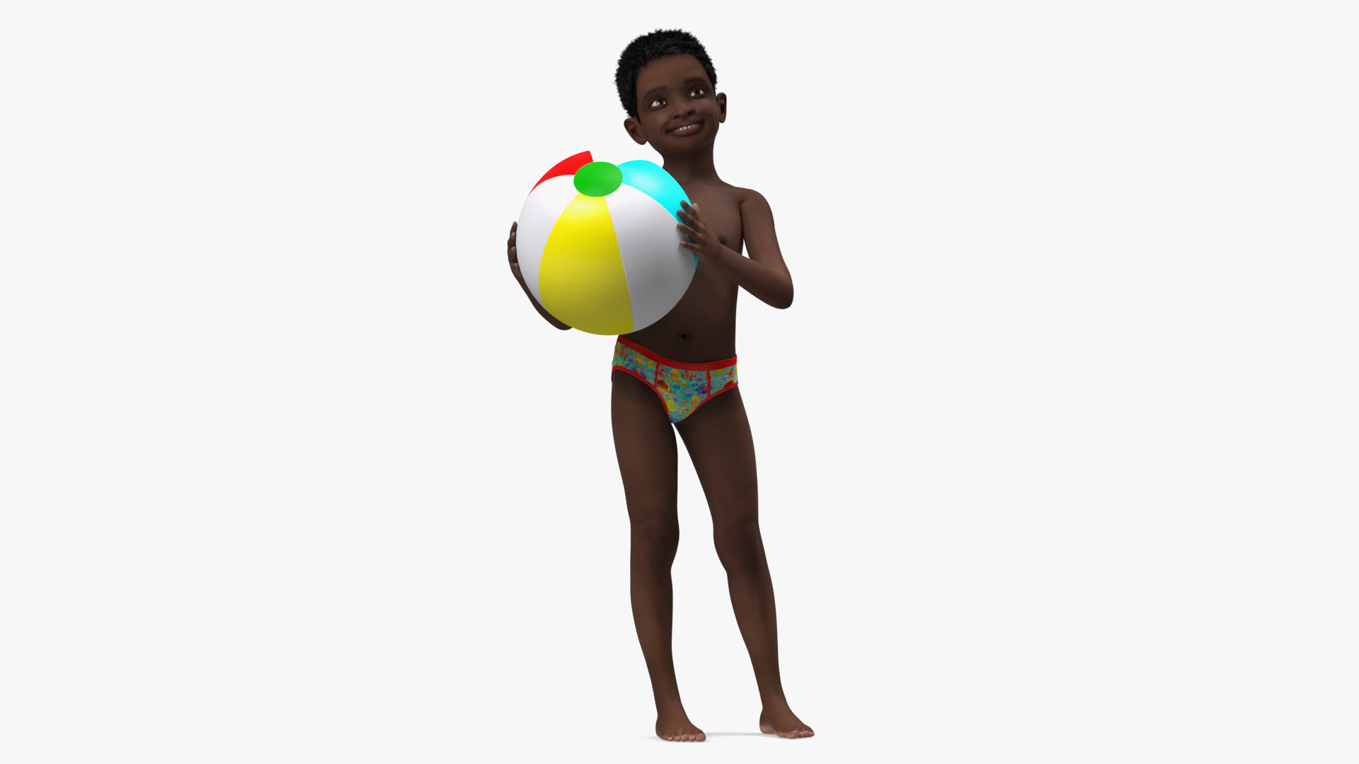 3D Black Child Boy Beach Style Rigged for Maya model