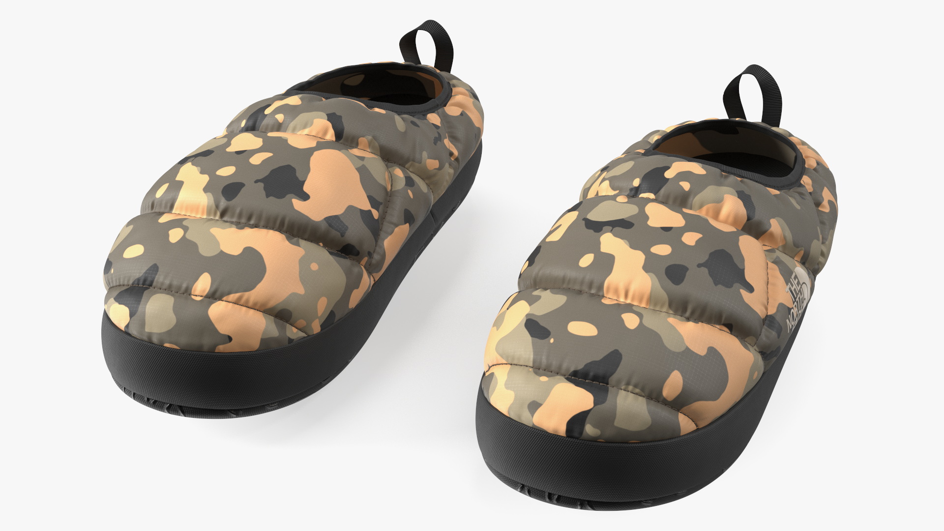 3D model Khaki North Face Down Slippers