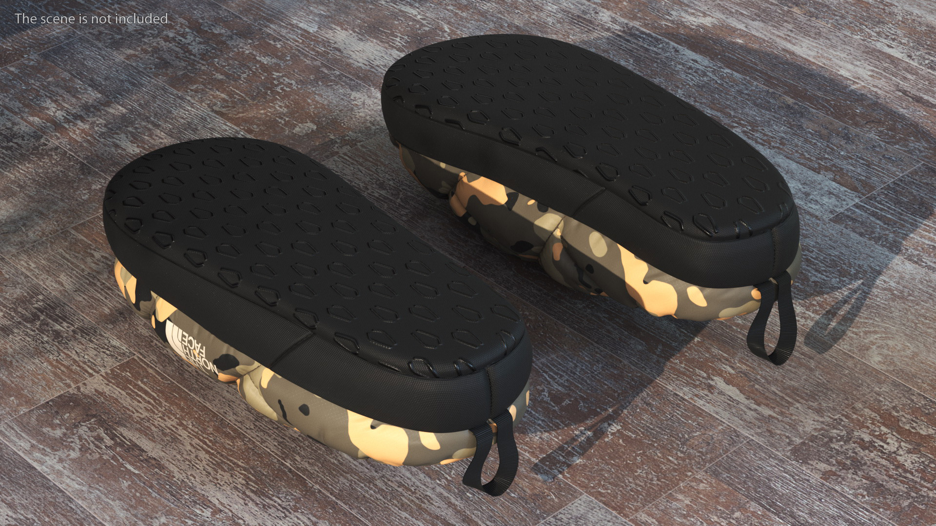 3D model Khaki North Face Down Slippers