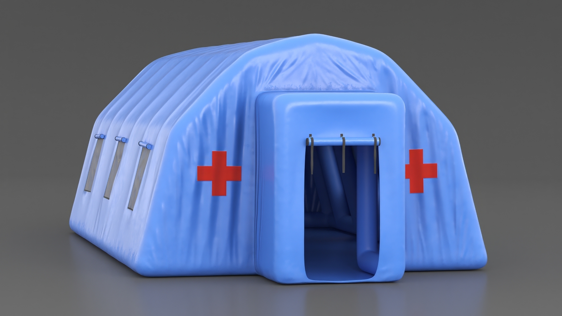 3D model Blue Inflatable Medical Tent Draped