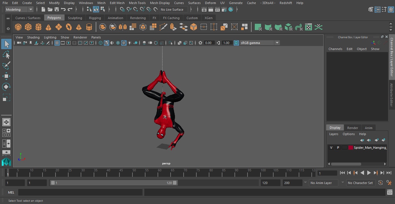 3D Spider Man Hanging Pose model