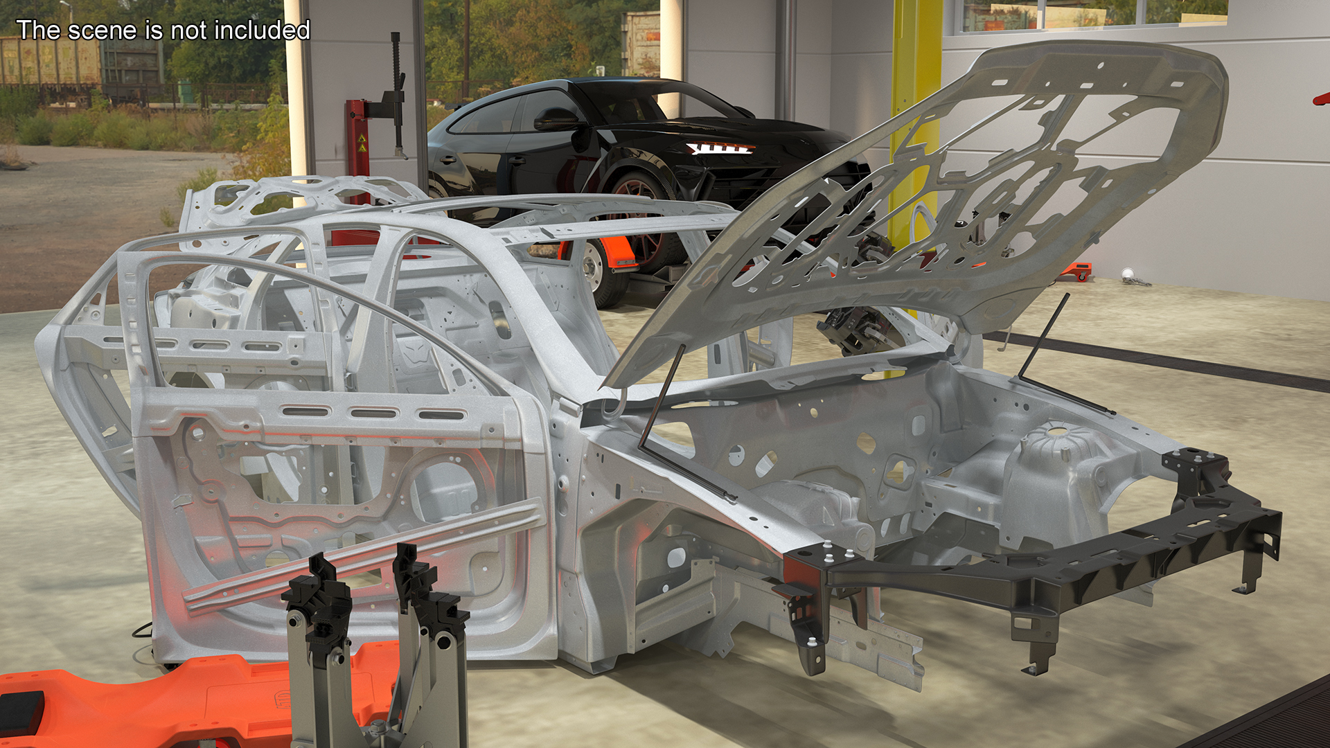 Car Frame Unibody Structure Rigged 3D model