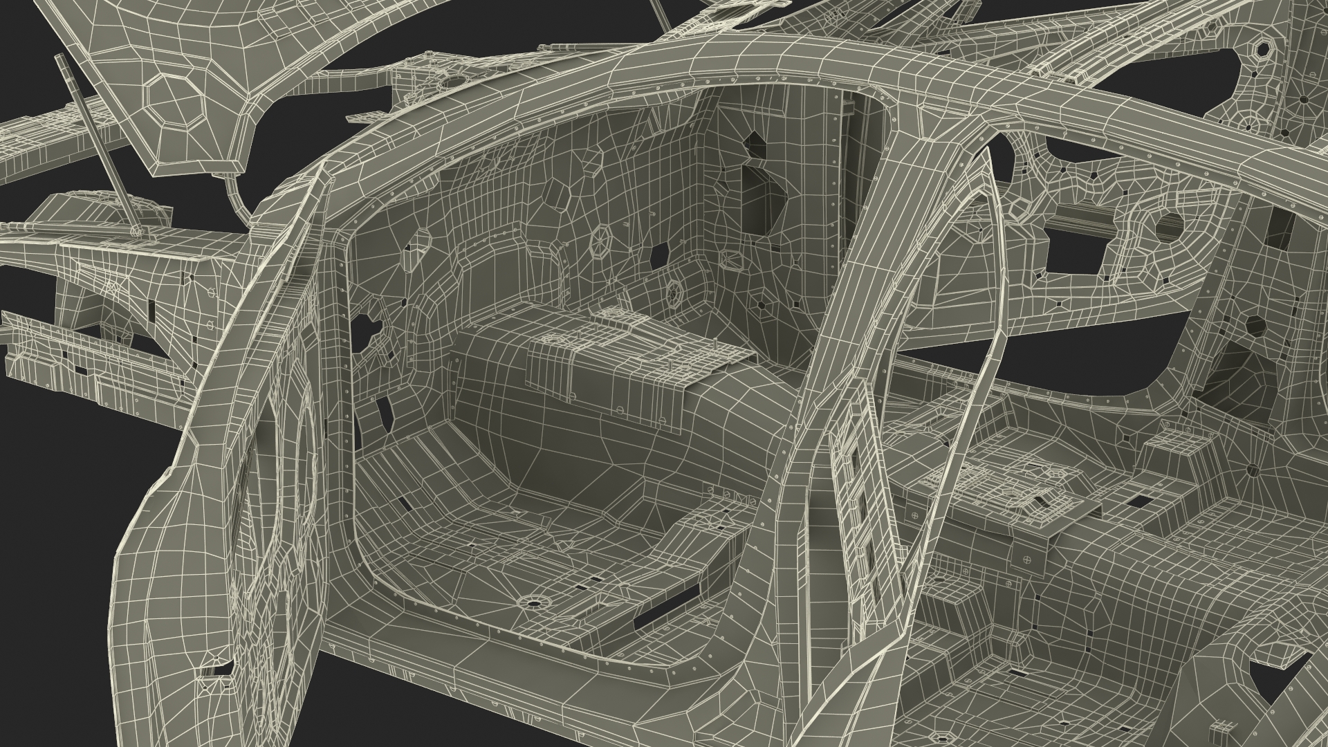 Car Frame Unibody Structure Rigged 3D model