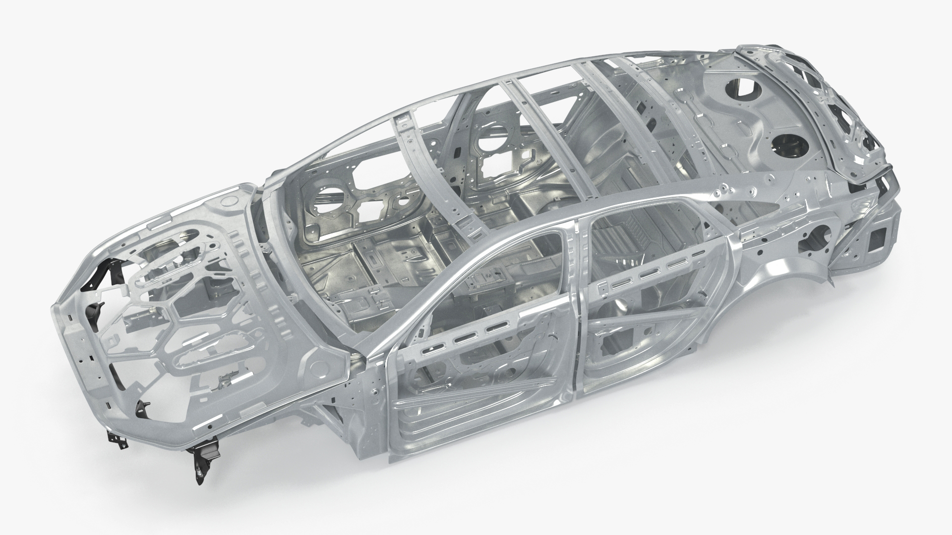 Car Frame Unibody Structure Rigged 3D model