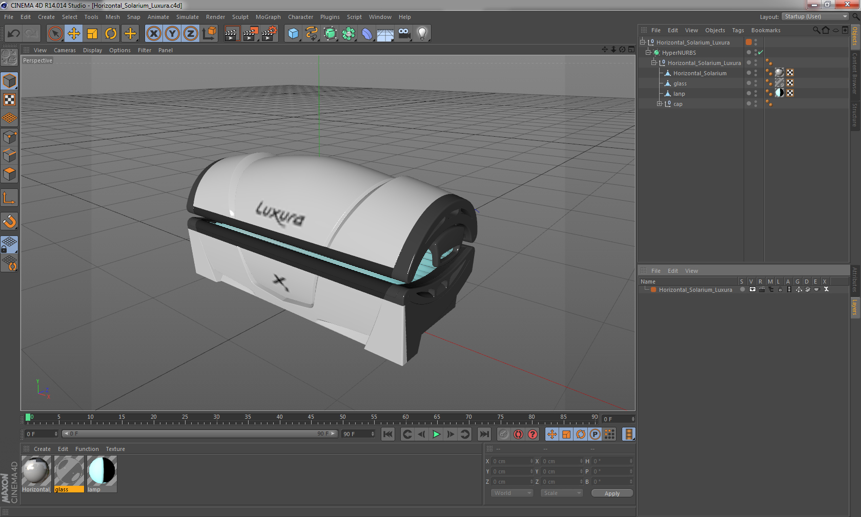 3D Horizontal Solarium Luxura