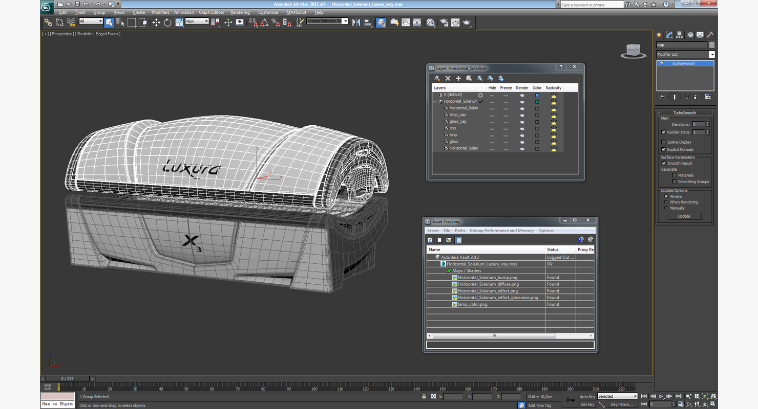 3D Horizontal Solarium Luxura