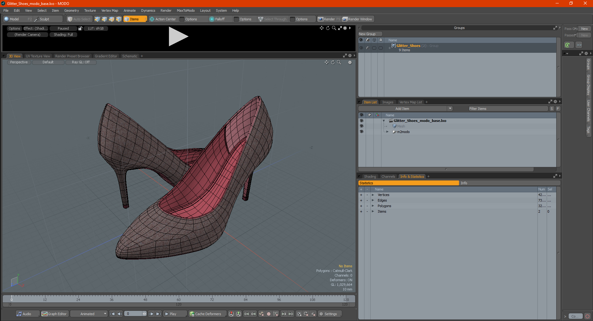 3D Glitter Shoes model