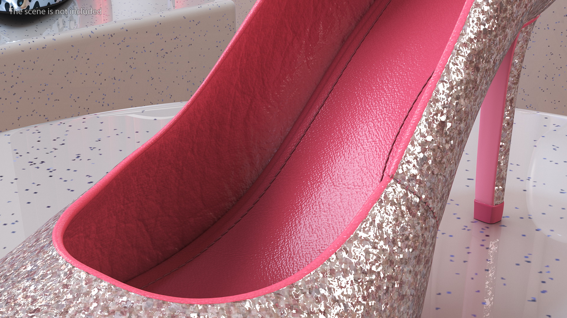 3D Glitter Shoes model