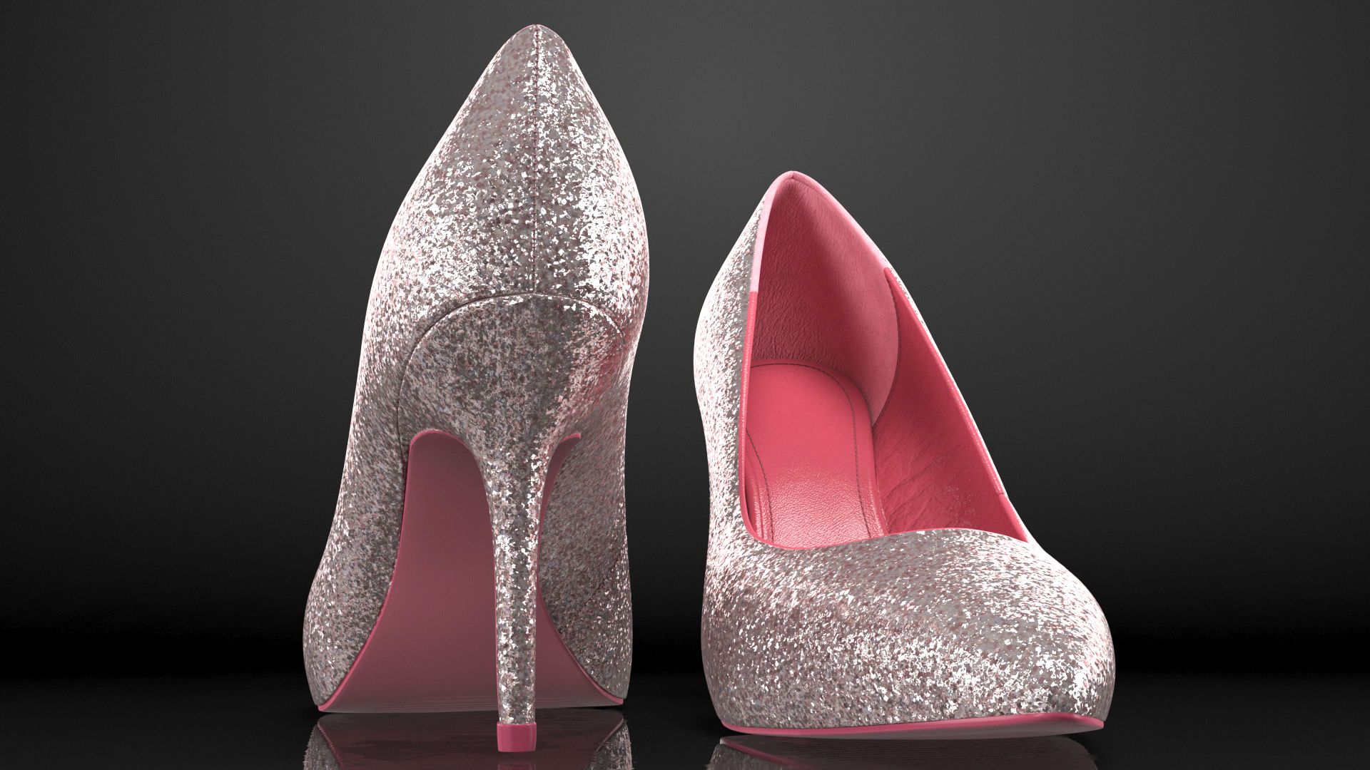 3D Glitter Shoes model