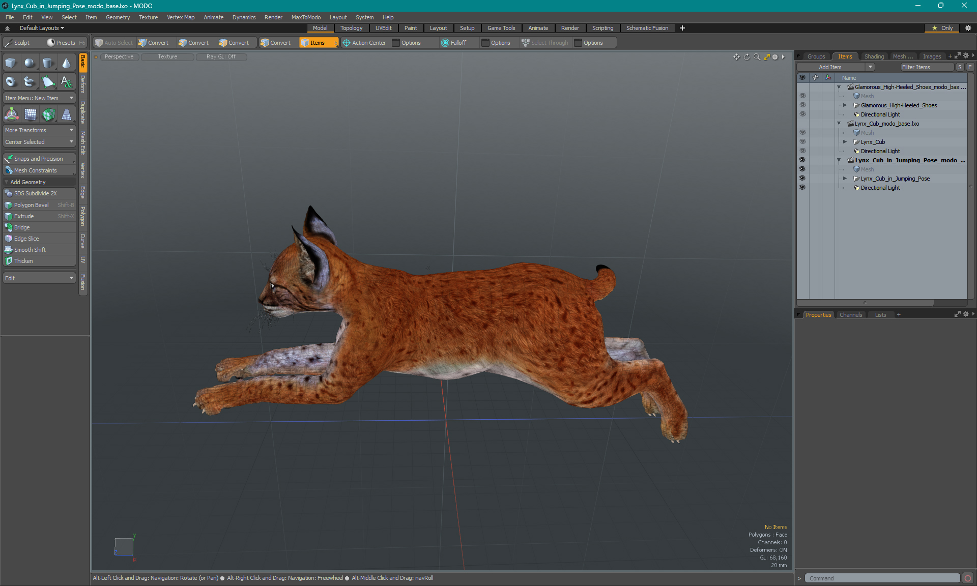 Lynx Cub in Jumping Pose 3D model