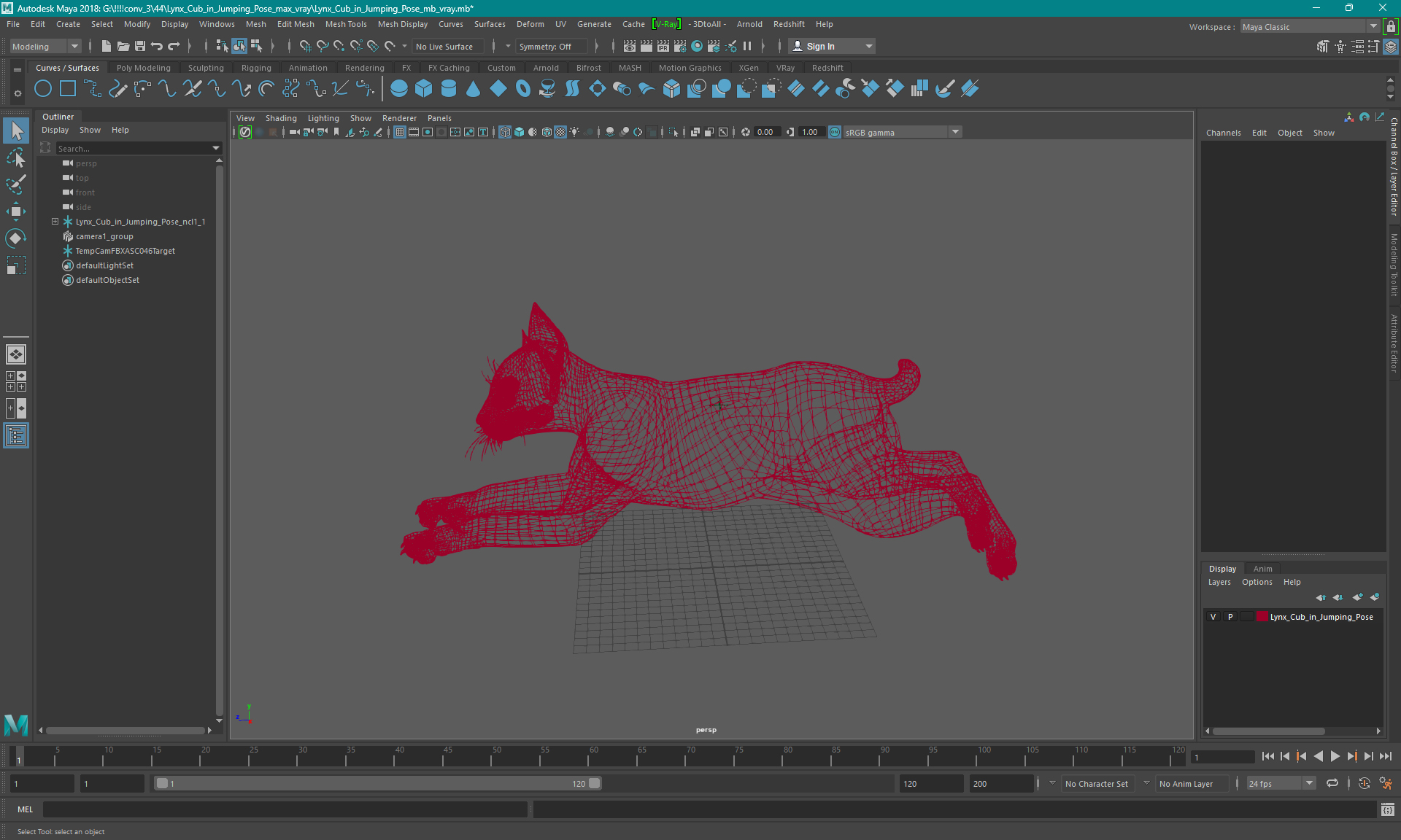 Lynx Cub in Jumping Pose 3D model