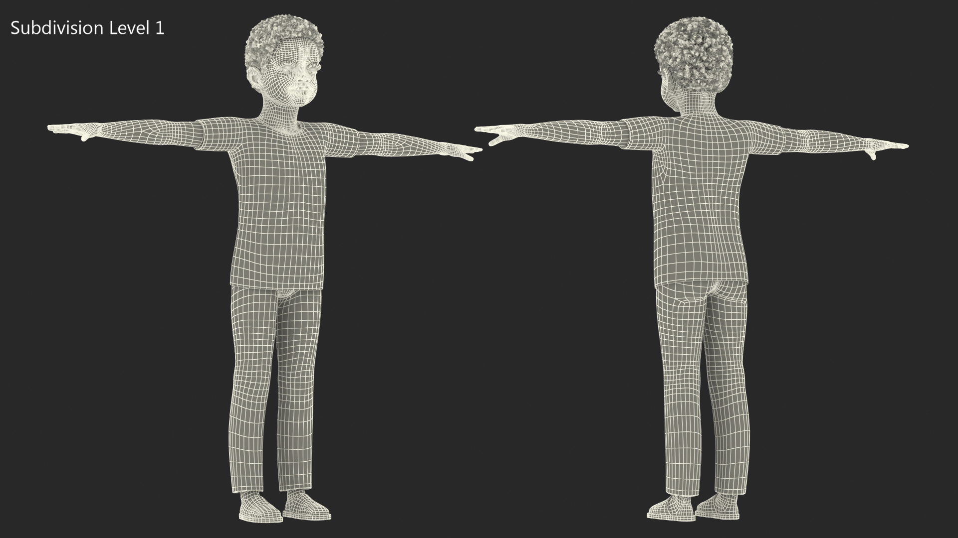 Black Child Boy Home Style Rigged for Cinema 4D 3D