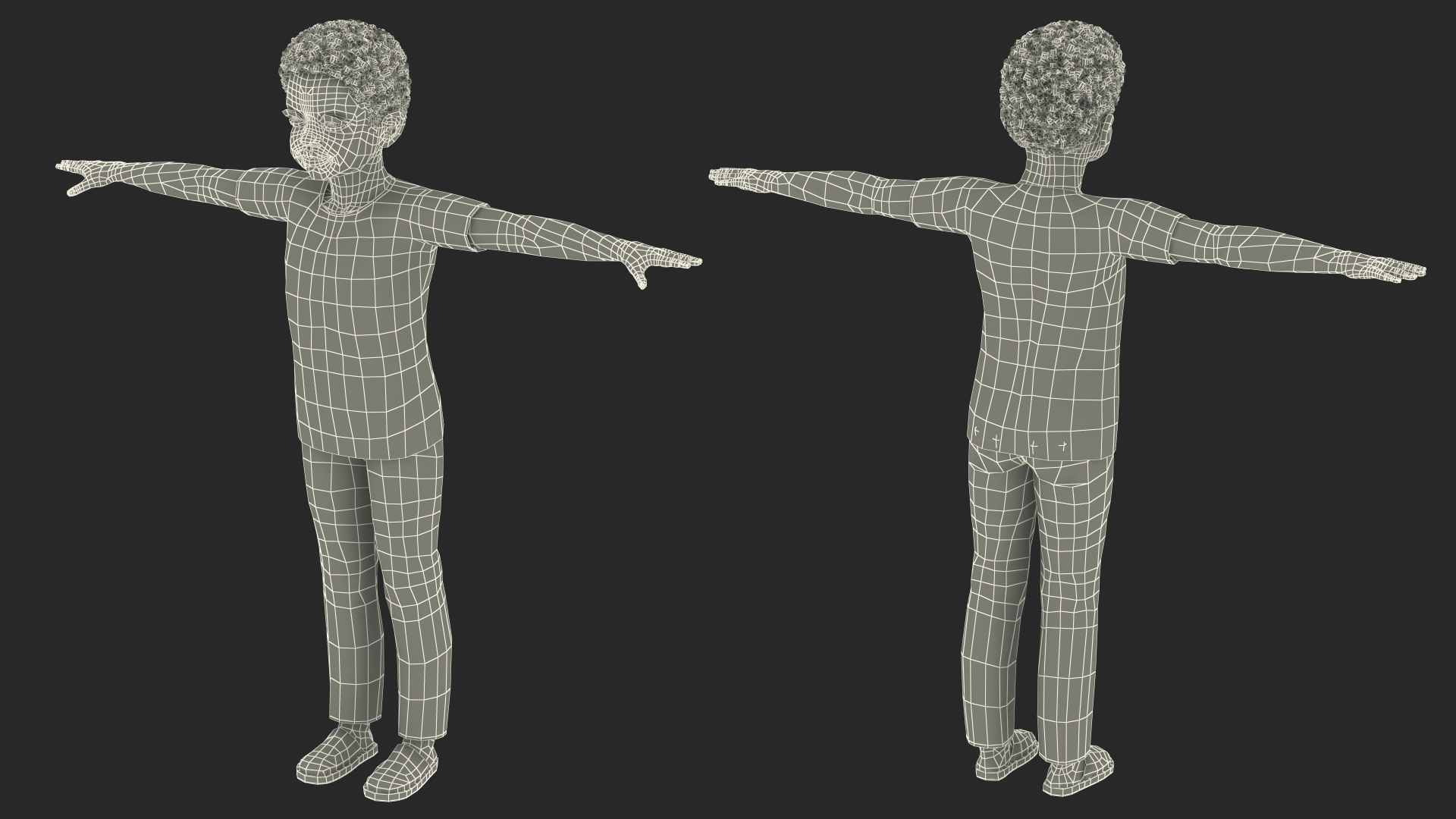 Black Child Boy Home Style Rigged for Maya 3D