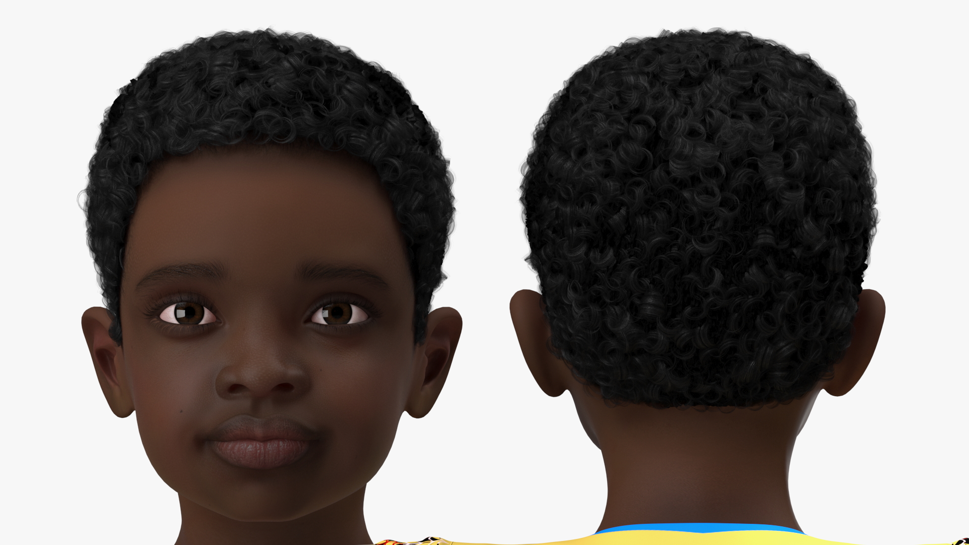 Black Child Boy Home Style Rigged for Cinema 4D 3D