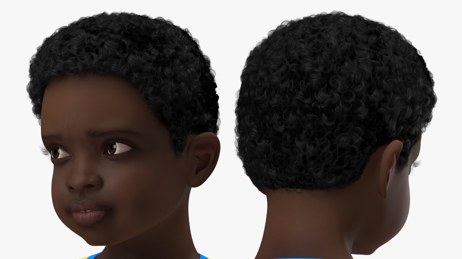 Black Child Boy Home Style Rigged for Cinema 4D 3D