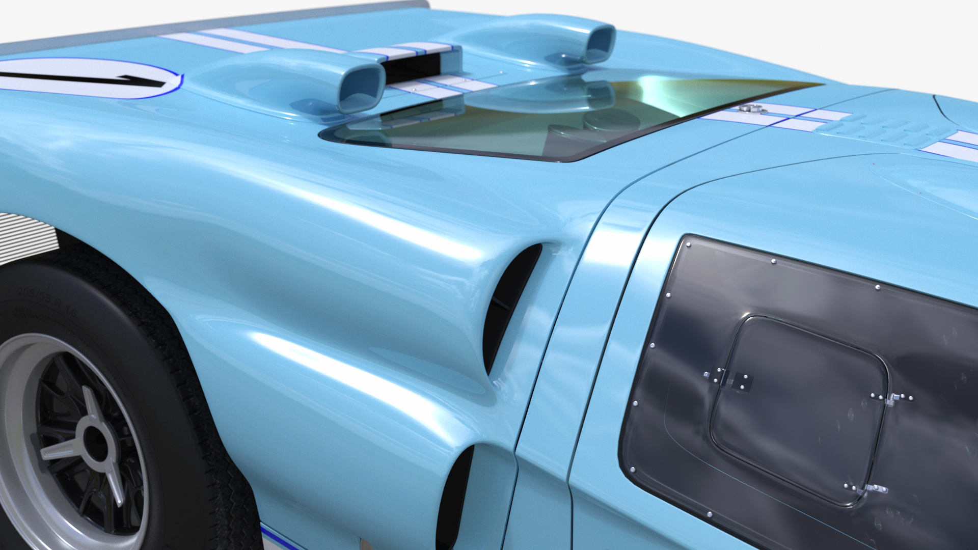 3D model Ford GT40 Racing Car Blue