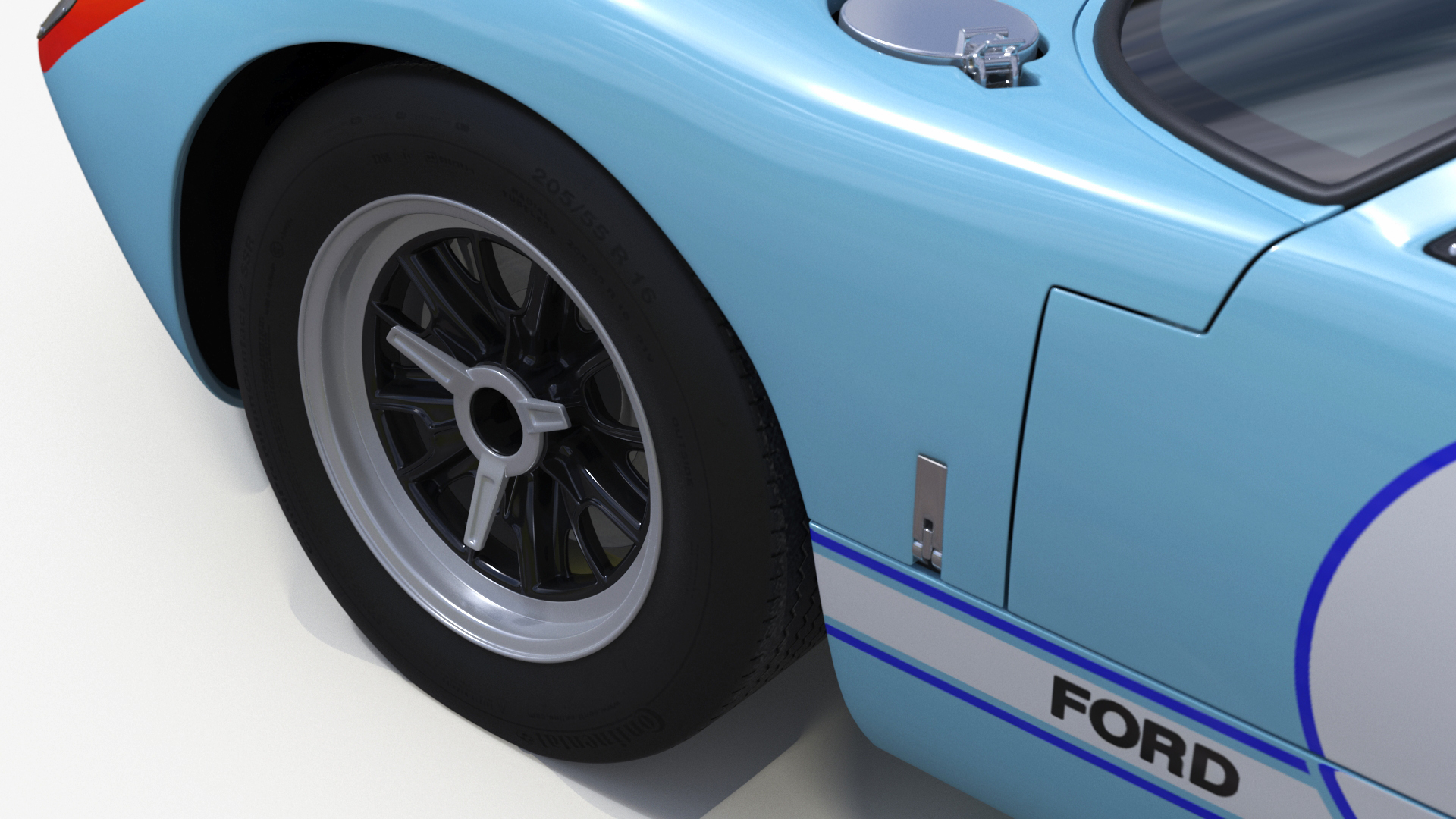 3D model Ford GT40 Racing Car Blue