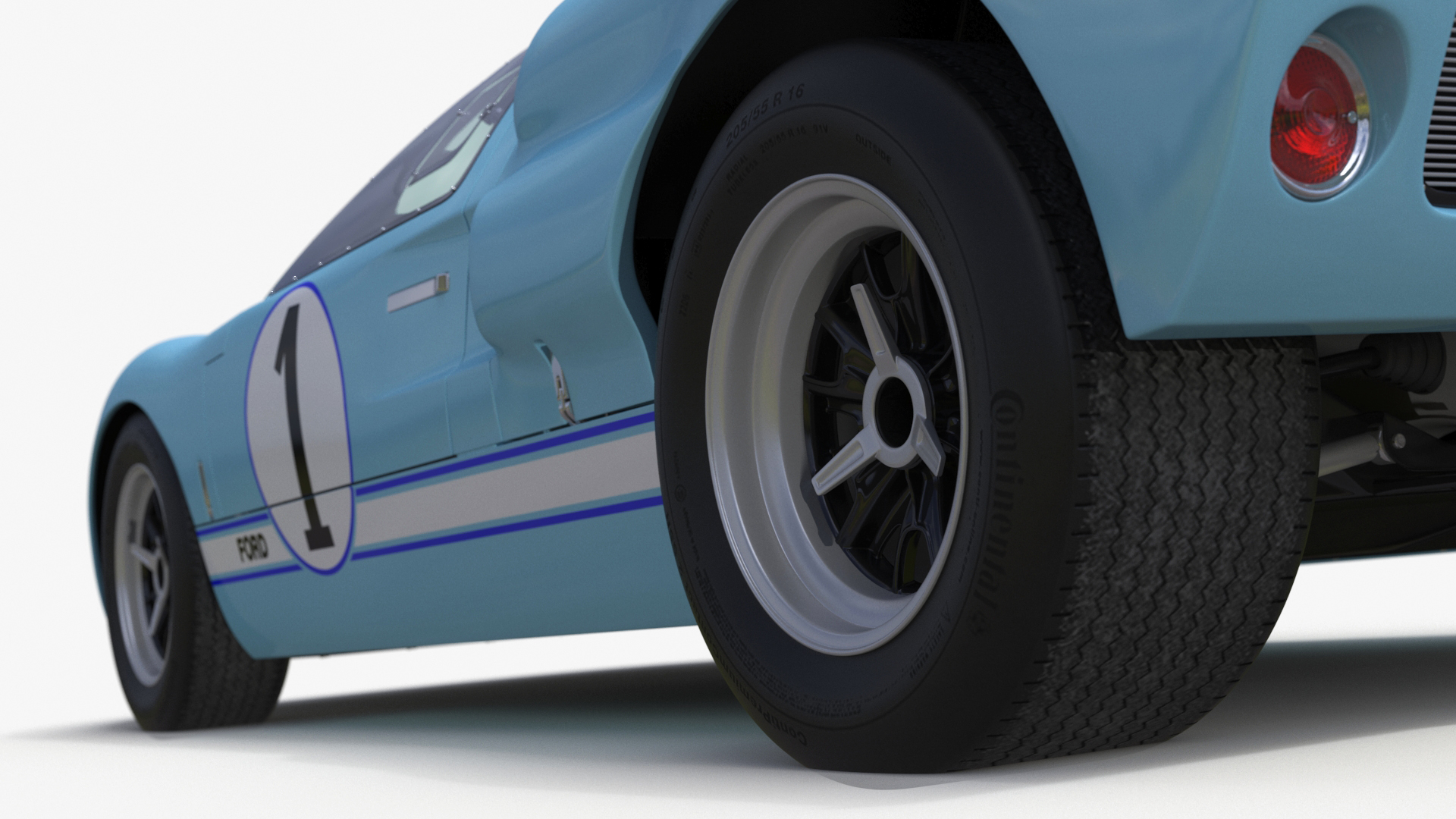 3D model Ford GT40 Racing Car Blue