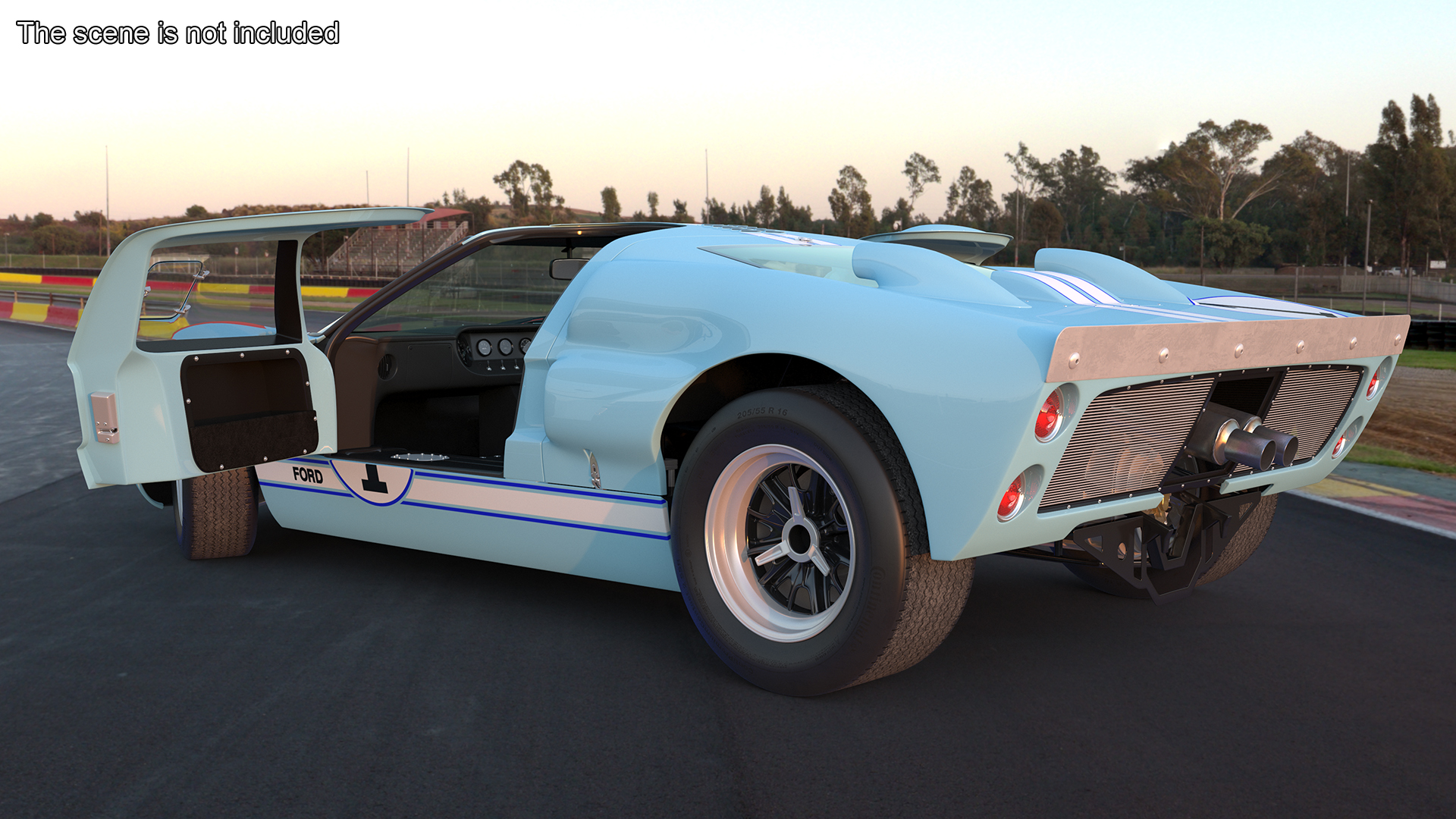 3D model Ford GT40 Racing Car Blue