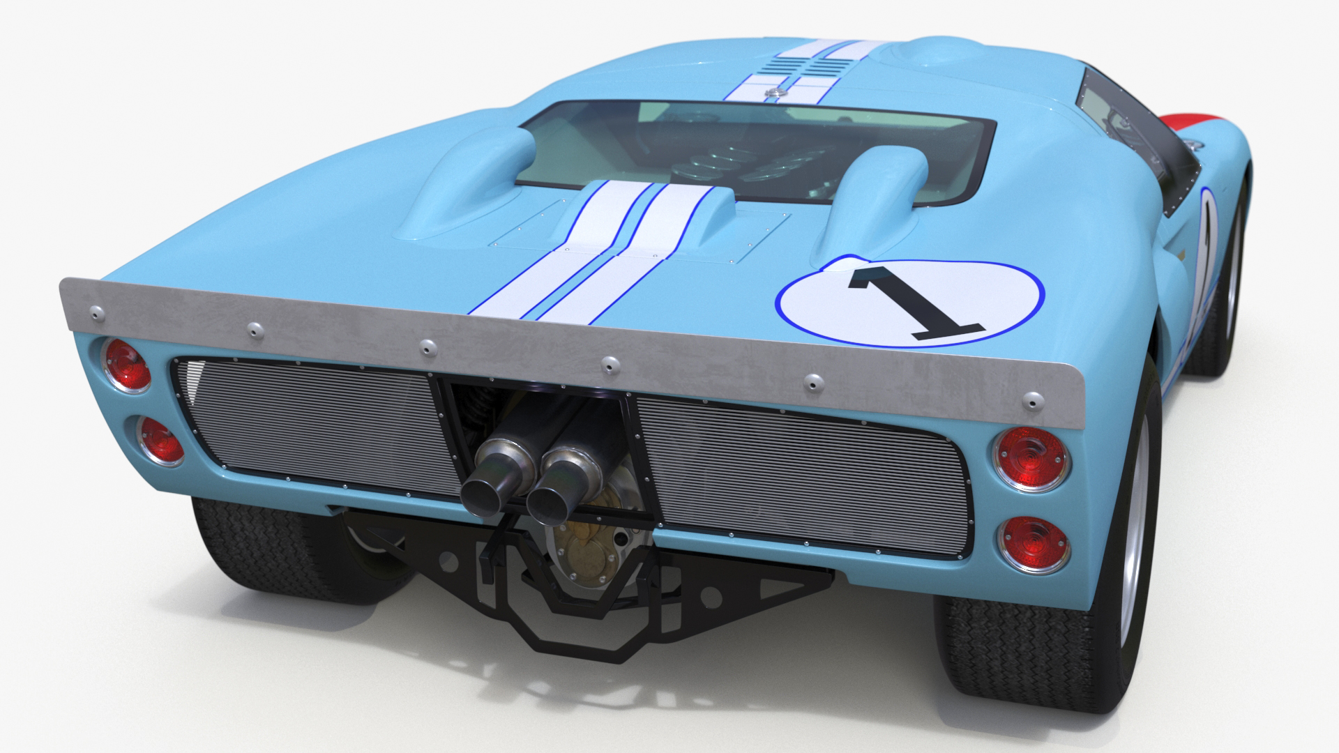 3D model Ford GT40 Racing Car Blue