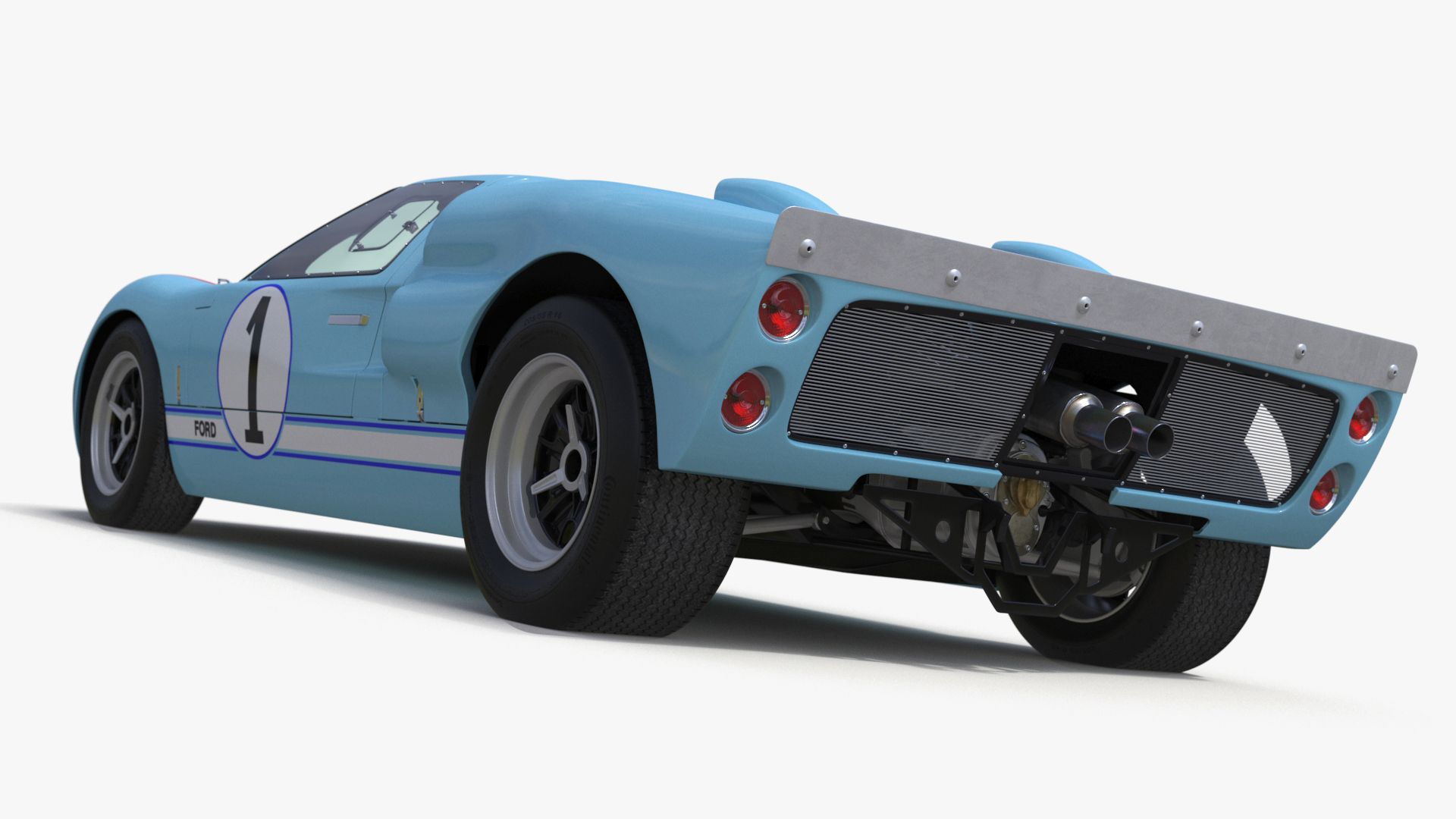 3D model Ford GT40 Racing Car Blue