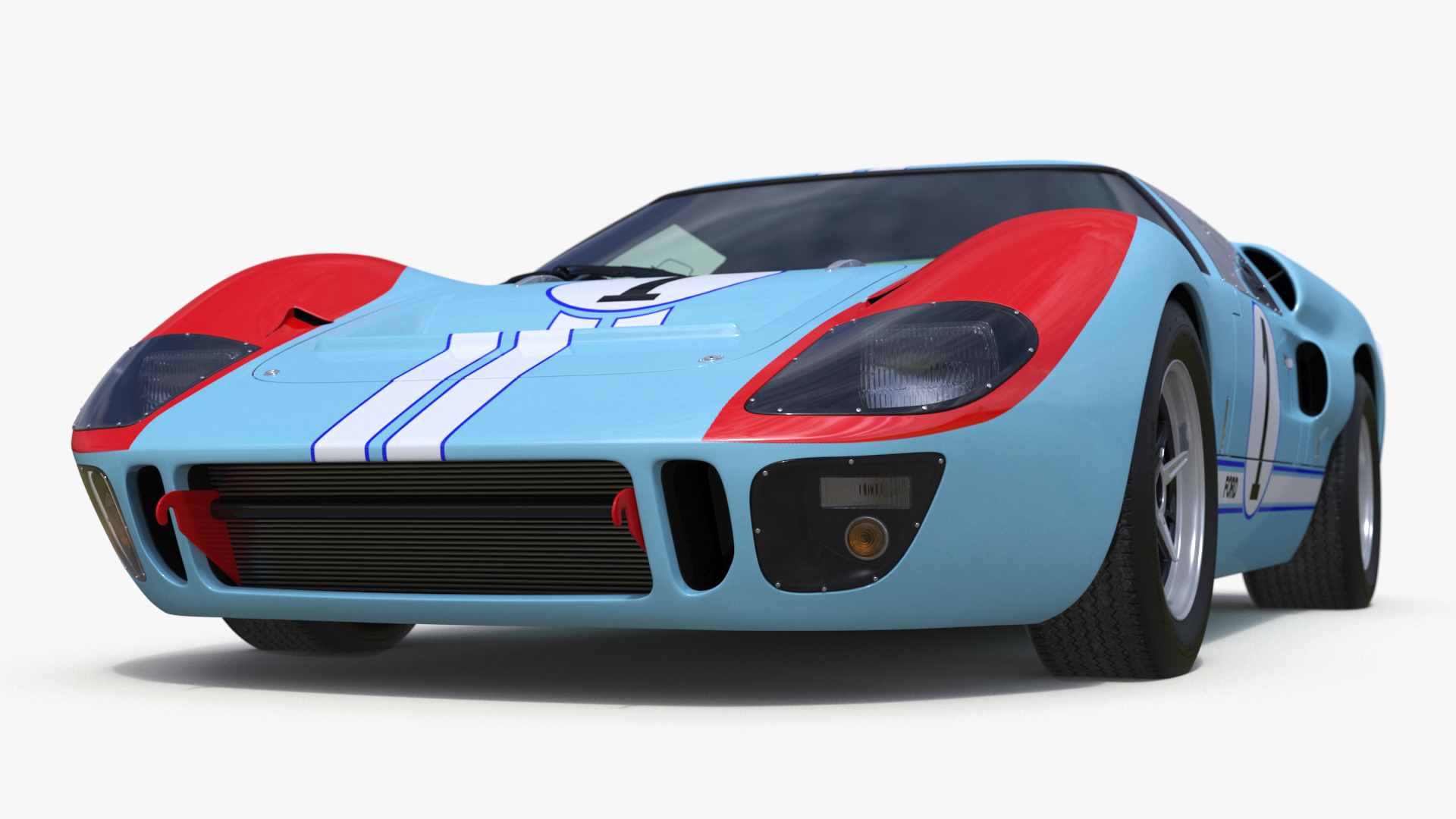 3D model Ford GT40 Racing Car Blue