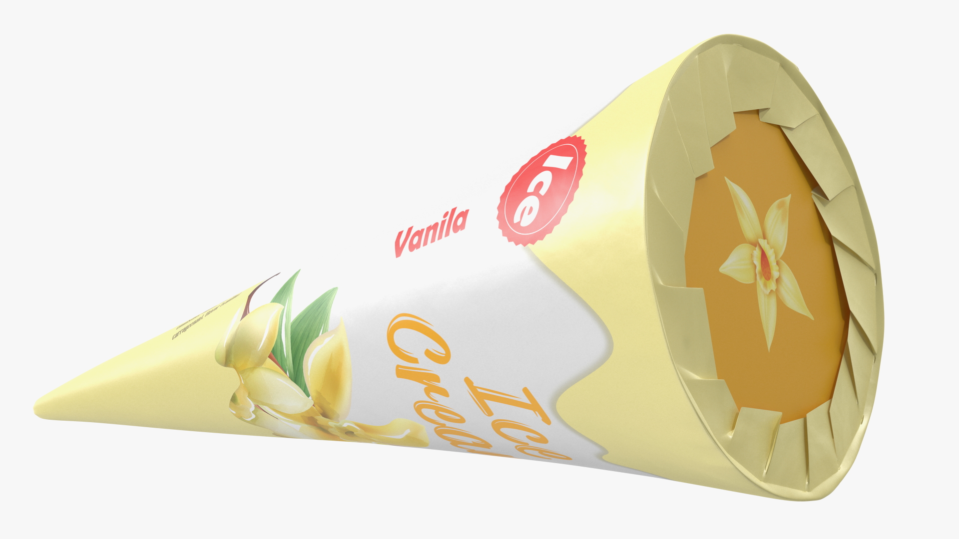 Cone Ice Cream Package Mockup Vanilla 3D