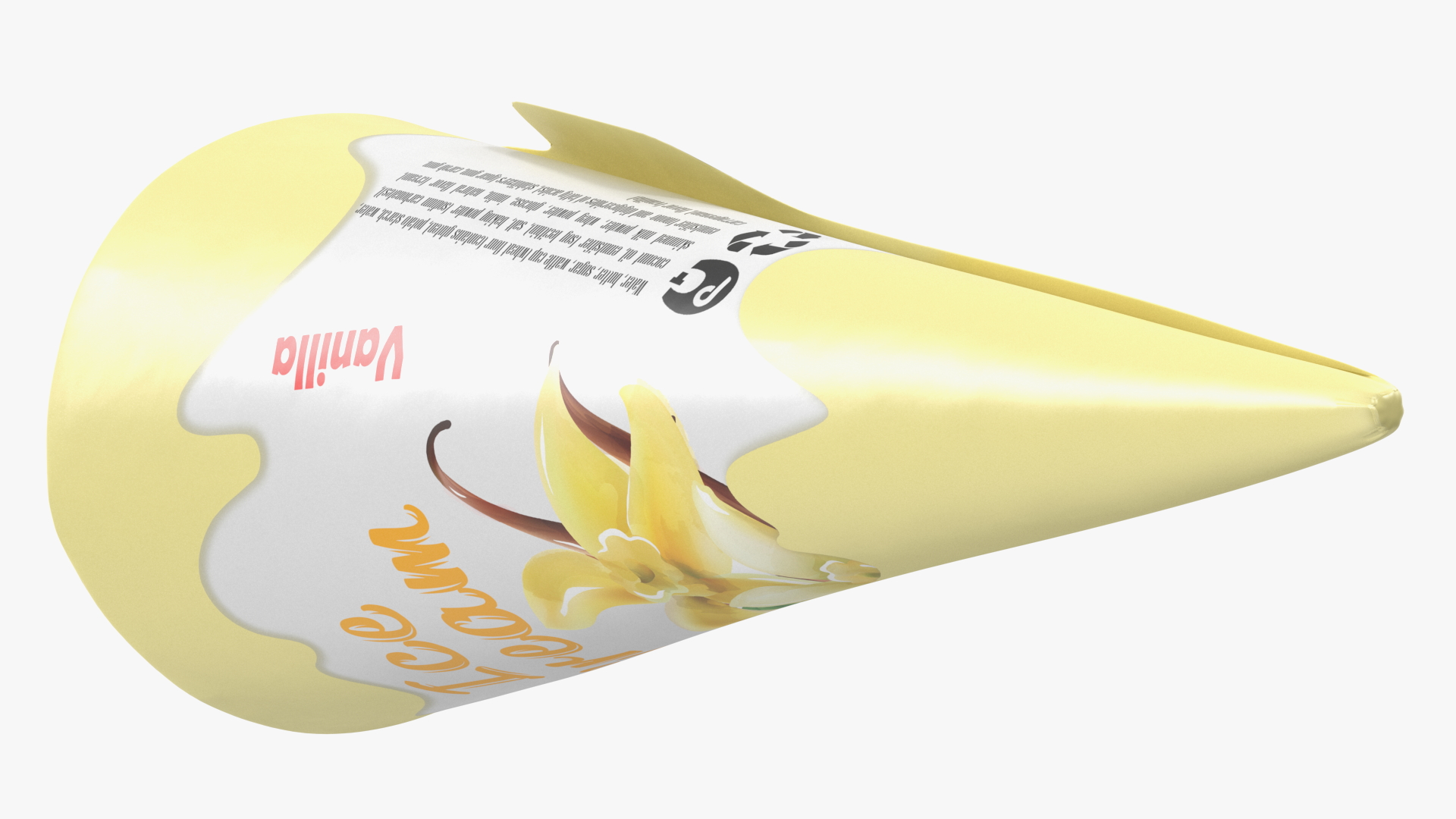 Cone Ice Cream Package Mockup Vanilla 3D