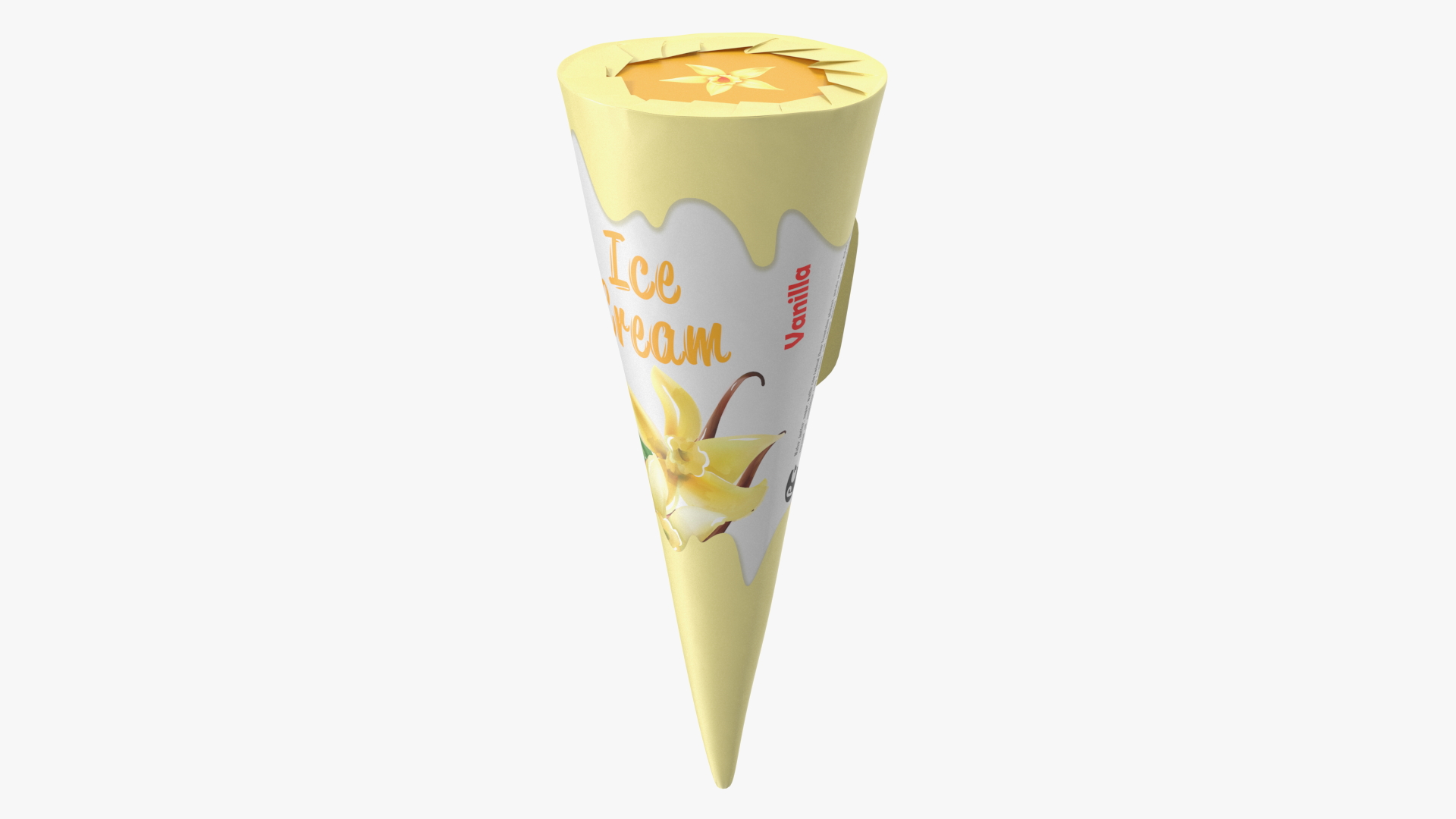 Cone Ice Cream Package Mockup Vanilla 3D