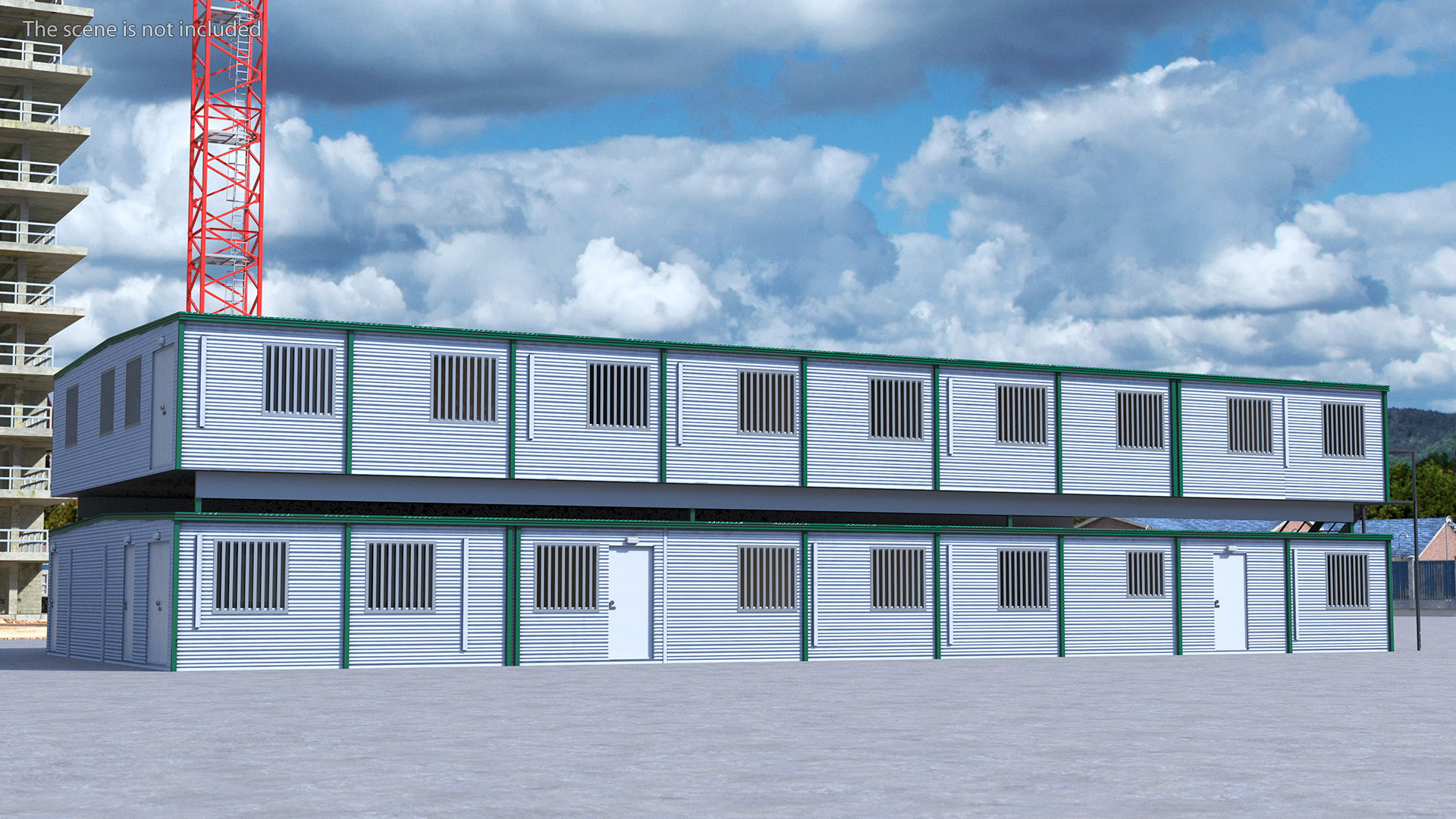 Prefabricated Modular Office Two Story Building 3D