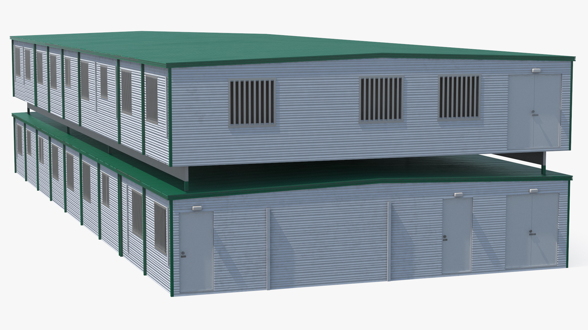 Prefabricated Modular Office Two Story Building 3D